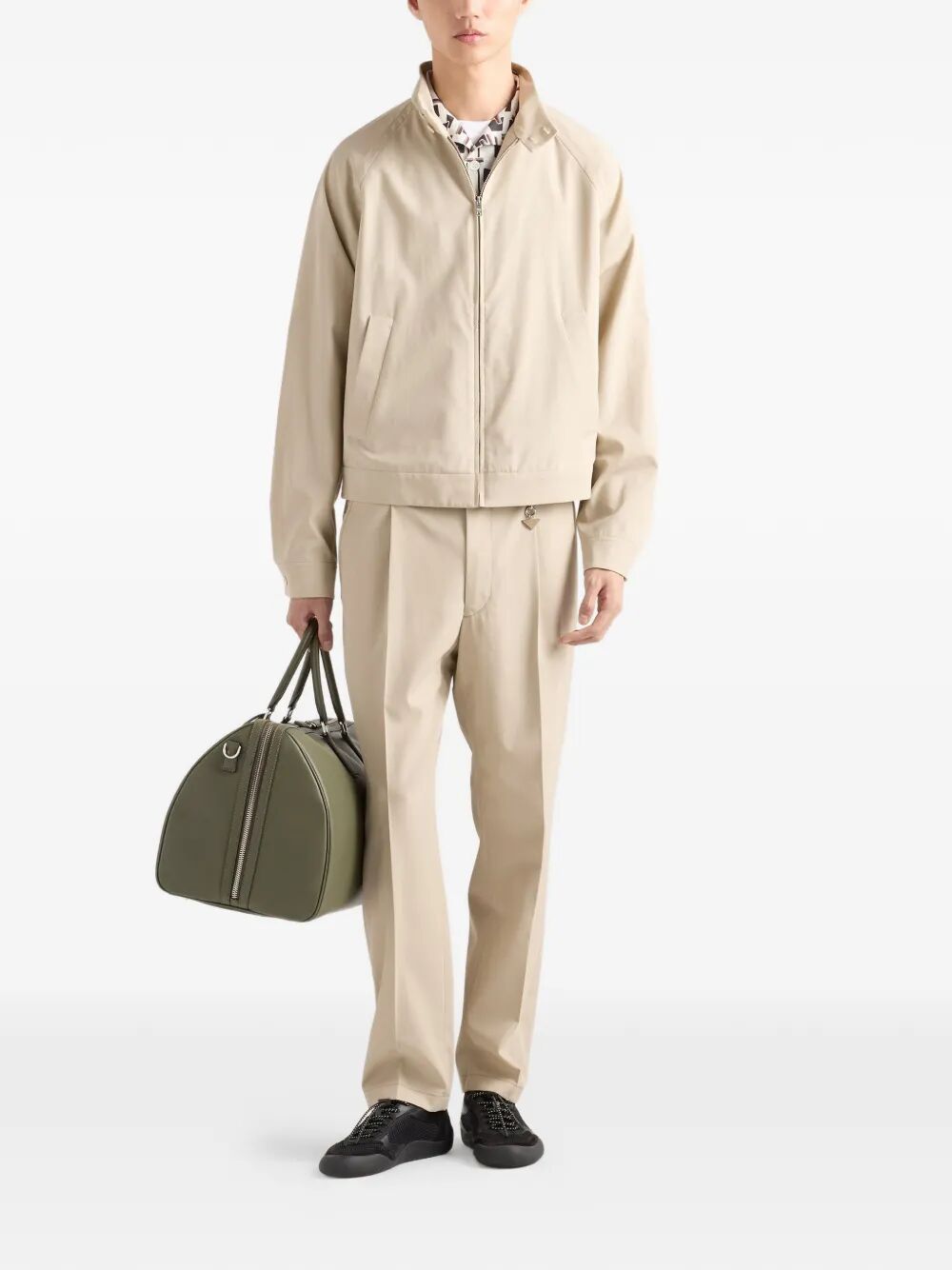 Prada Men Printed Cotton Blend Bowling Shirt PRADA