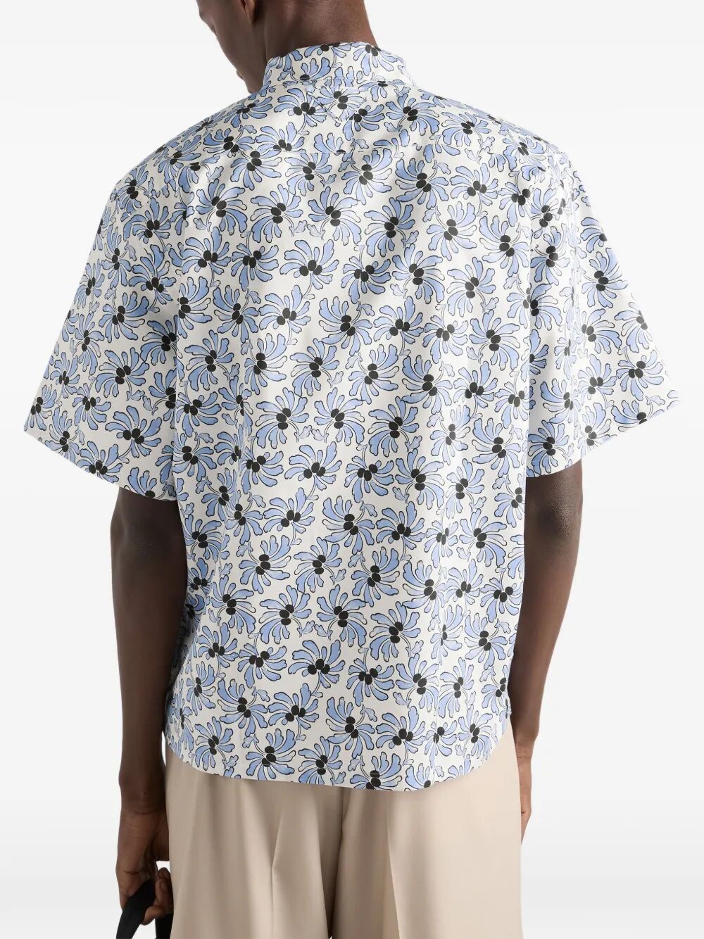 Prada Men Freesia-Print Cotton Blend Bowling Shirt PRADA
