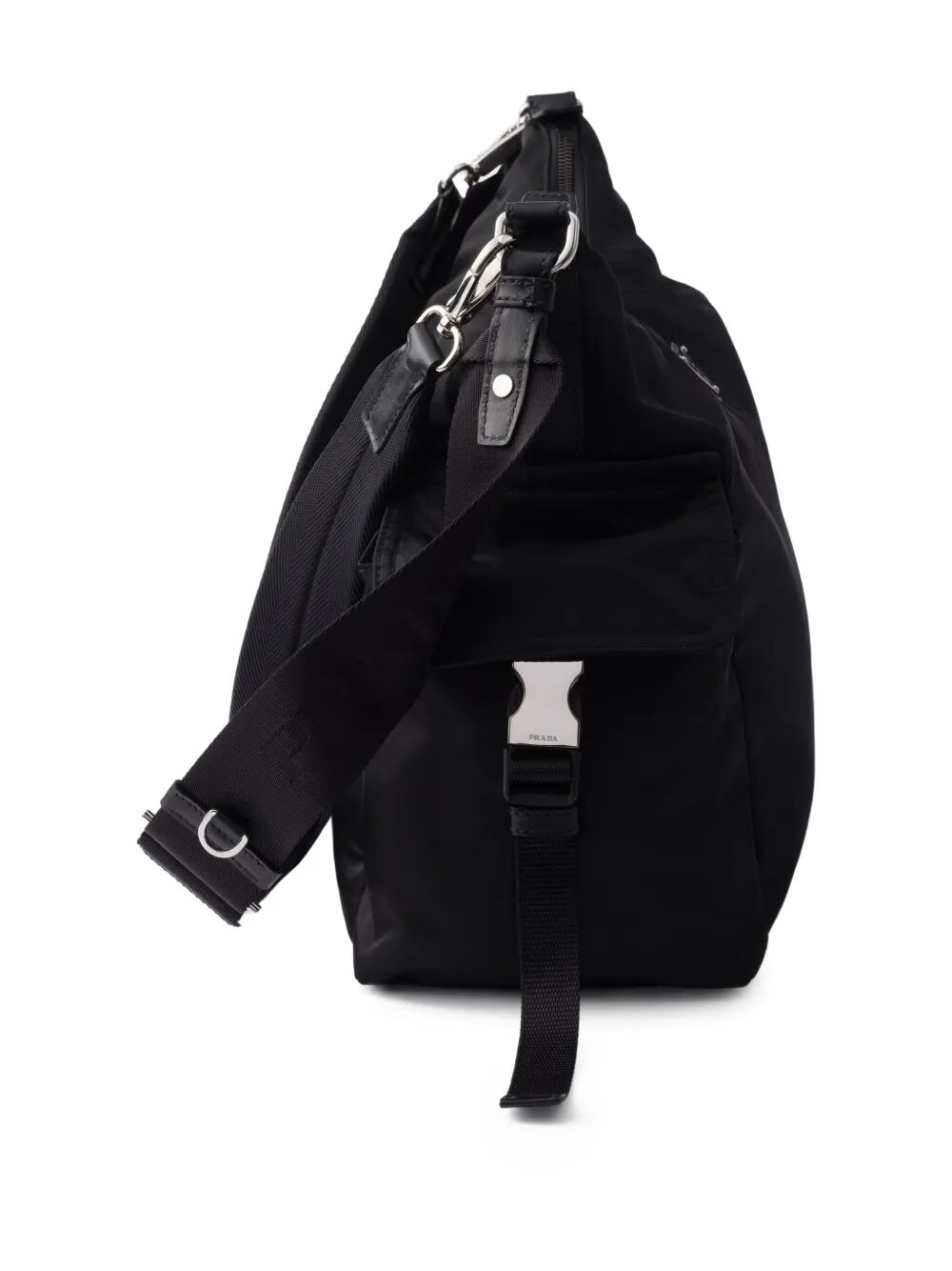 Prada Men Prada Explore Re-Nylon And Leather Hobo Bag PRADA