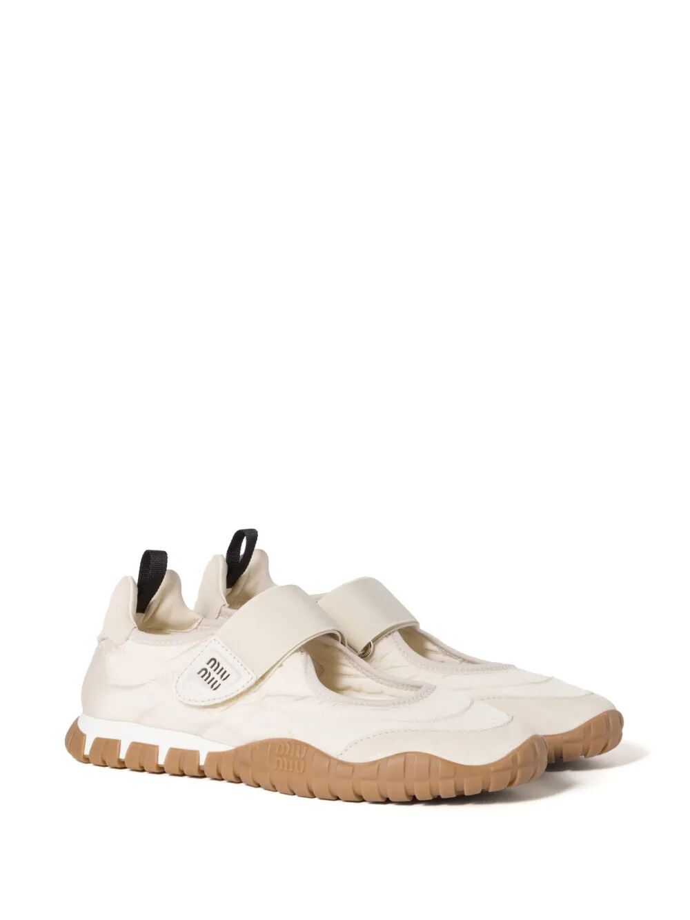 Miu Miu Women Tyre Technical Fabric And Suede Ballerinas MIU MIU