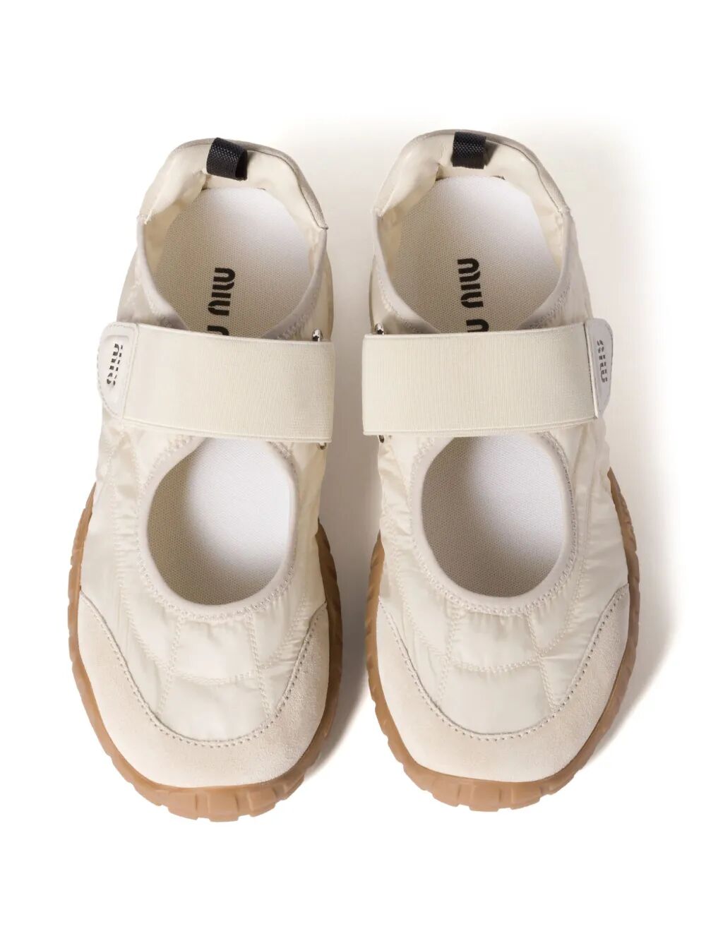 Miu Miu Women Tyre Technical Fabric And Suede Ballerinas MIU MIU