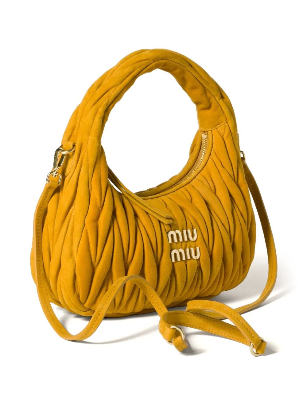Miu Miu Women Small Wander Matelassé Suede Bag MIU MIU
