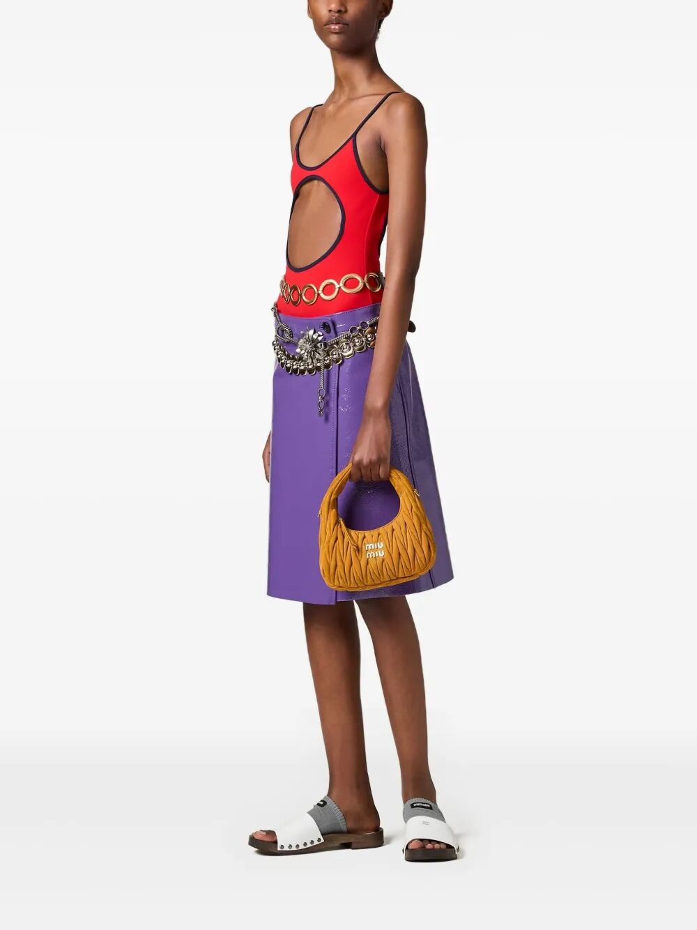 Miu Miu Women Small Wander Matelassé Suede Bag MIU MIU