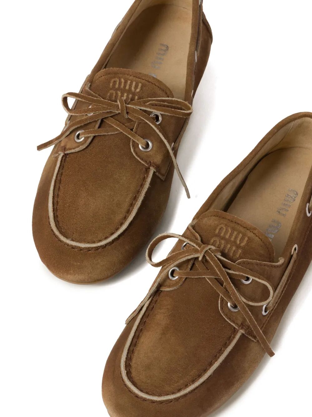 Miu Miu Women Faded Unlined Suede Loafers MIU MIU