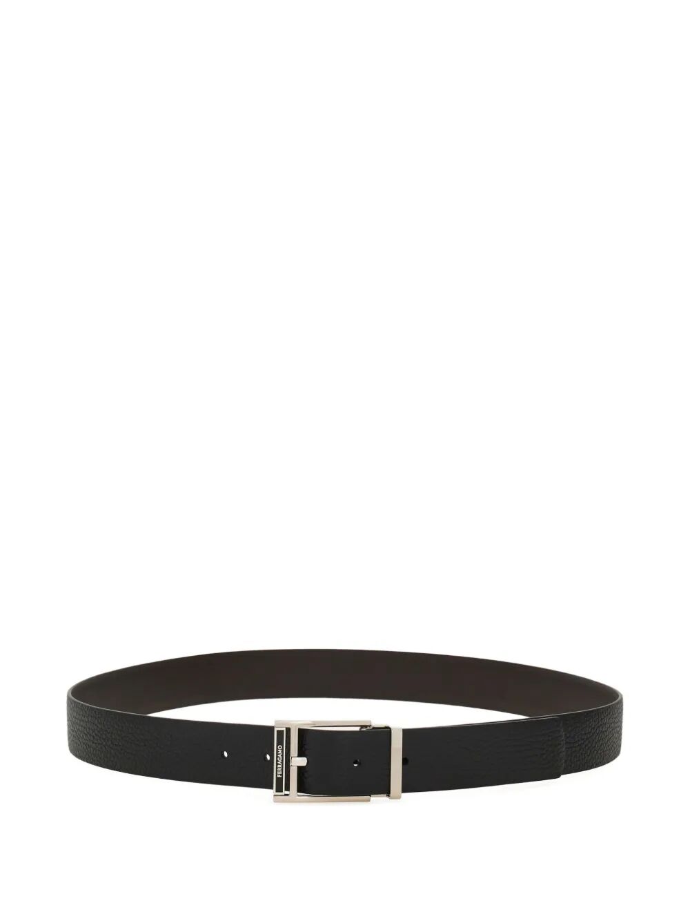 Ferragamo Men Square Buckle Reversible And Adjustable Grained Leather Belt FERRAGAMO