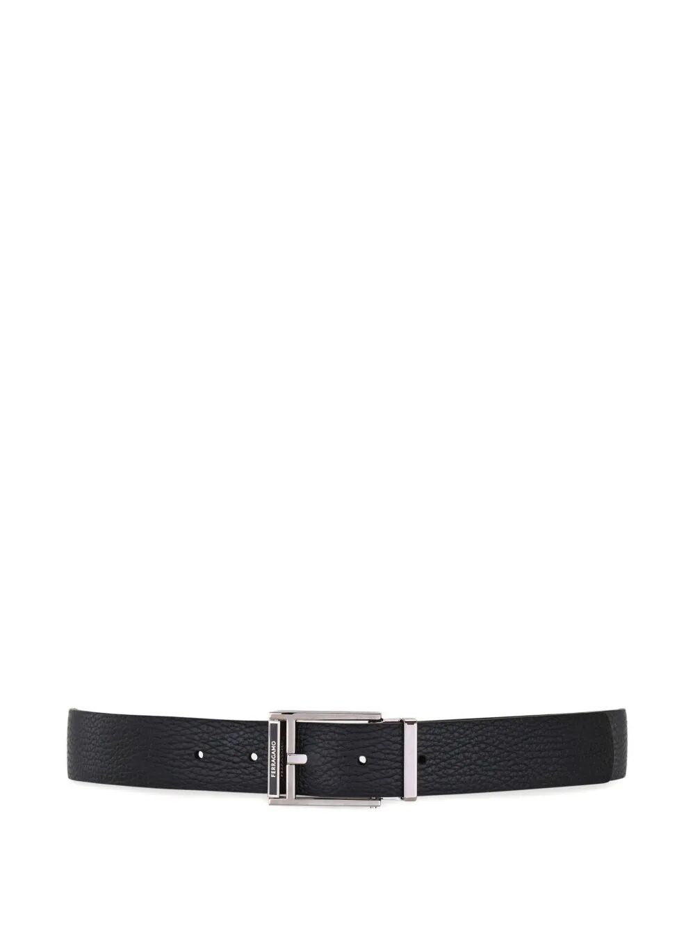 Ferragamo Men Square Buckle Reversible And Adjustable Grained Leather Belt FERRAGAMO
