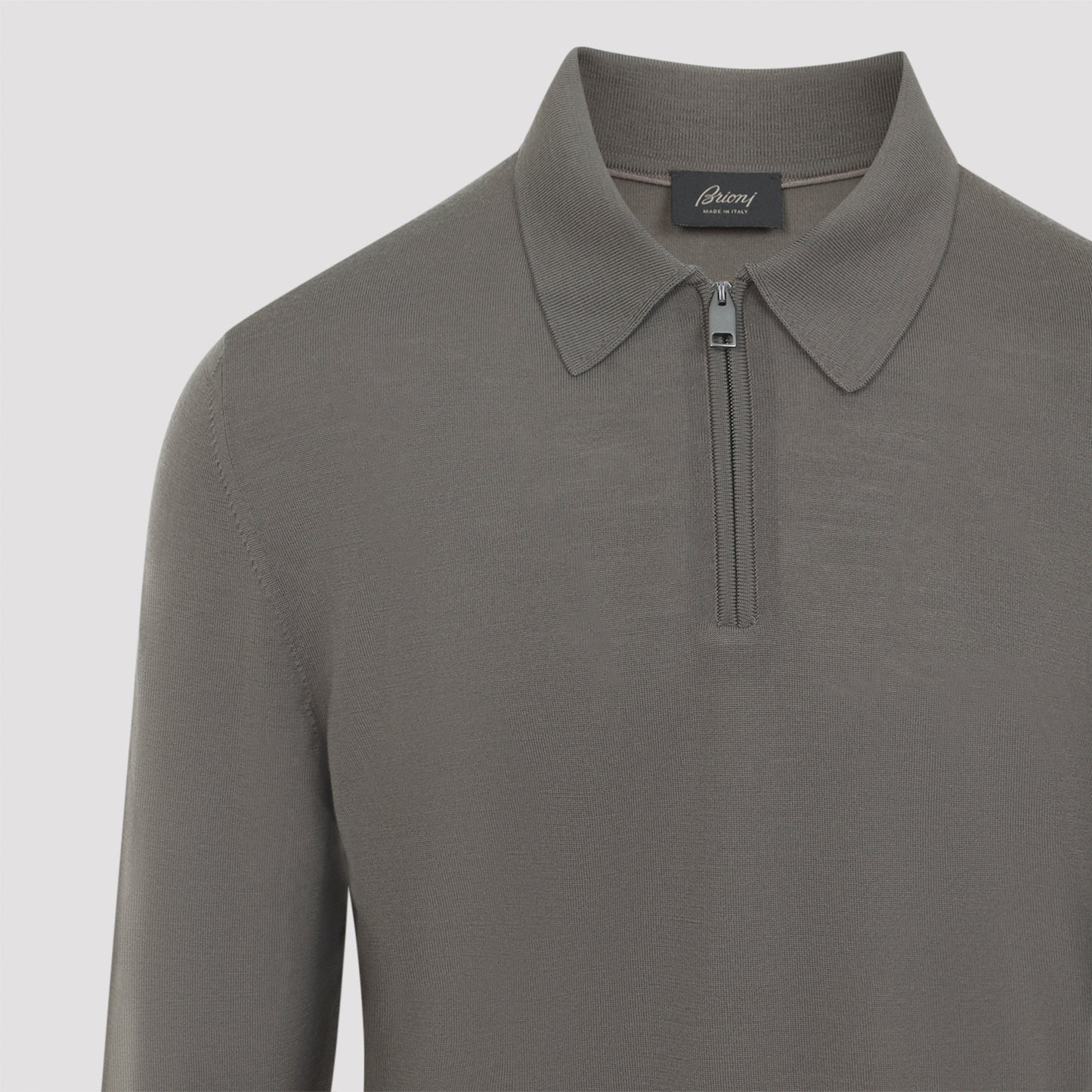Brioni Long Sleeves Zip Polo Men BRIONI