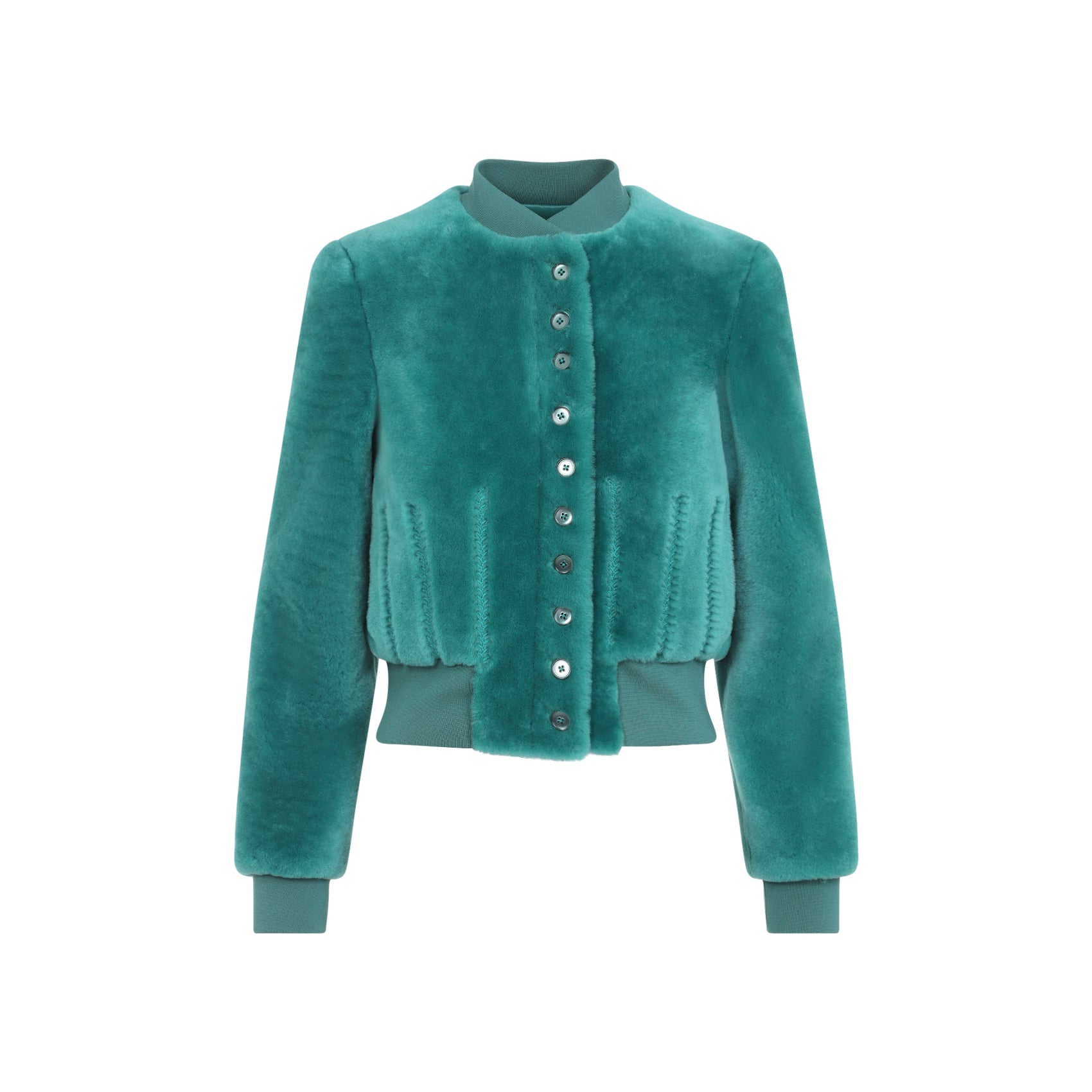 Alexander Mcqueen Cropped Shearling Bomber Jacket Women ALEXANDER MCQUEEN