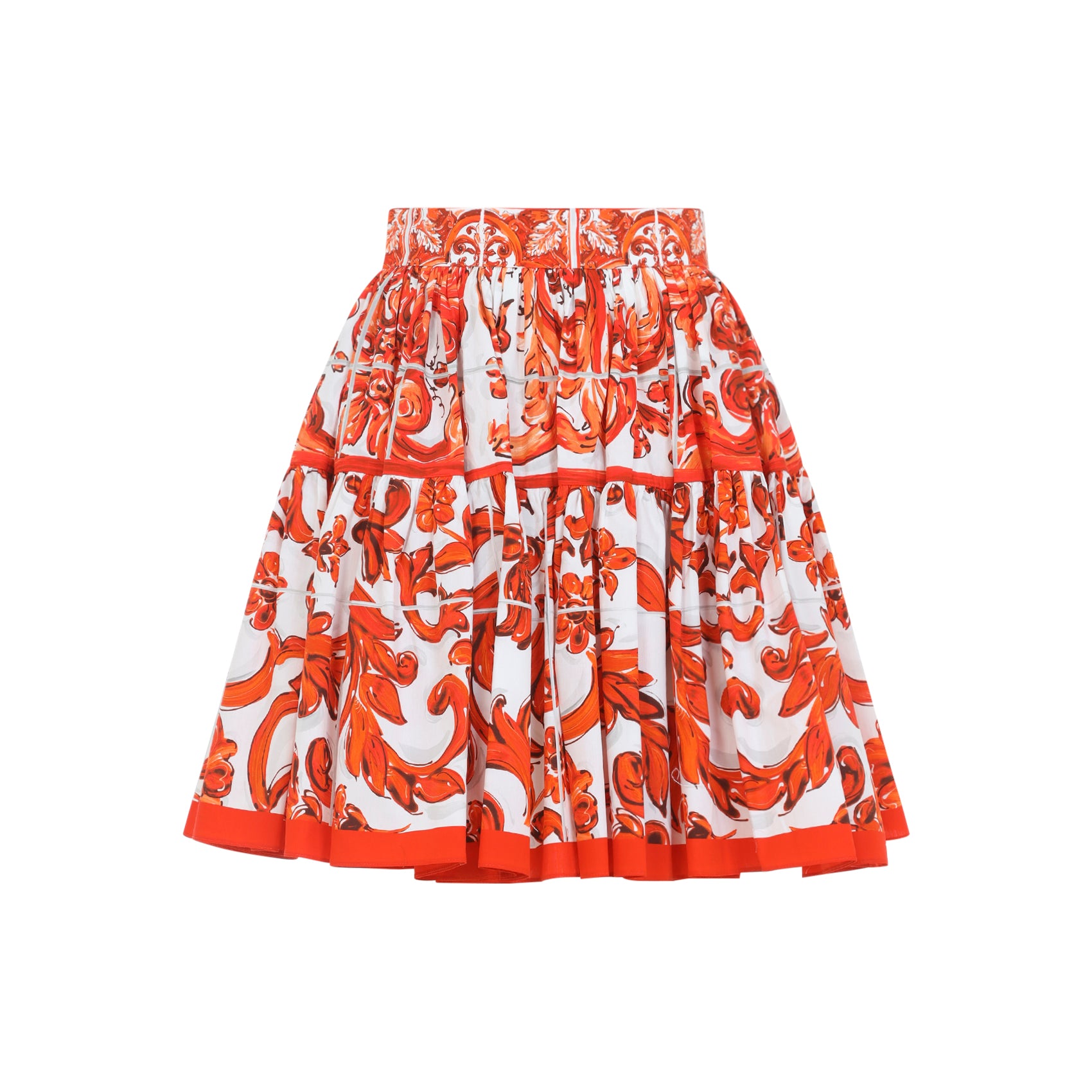 Dolce & Gabbana Popeline Maiolica Skirt Women DOLCE & GABBANA
