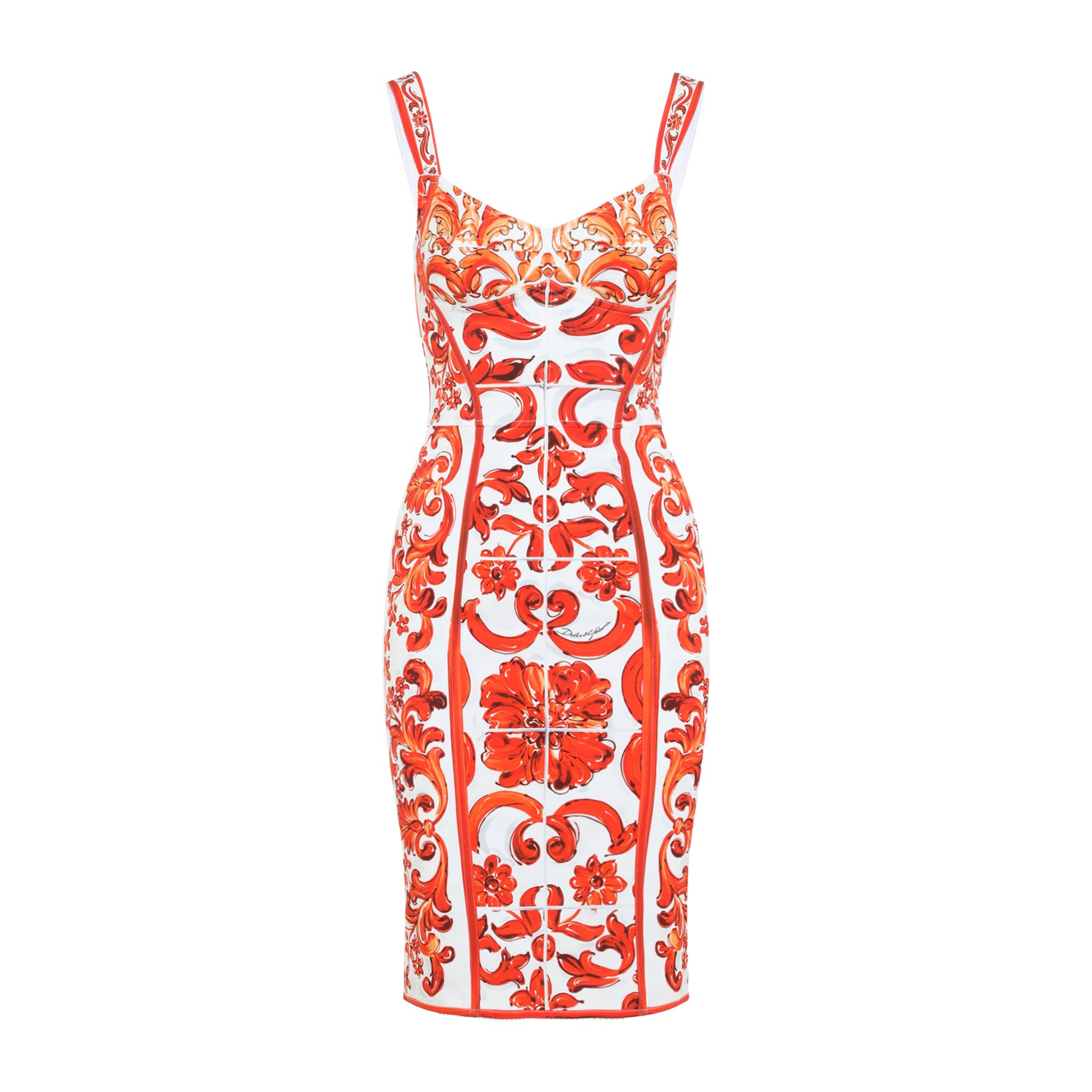 Dolce & Gabbana Charmeuse Maiolica Midi Dress Women DOLCE & GABBANA