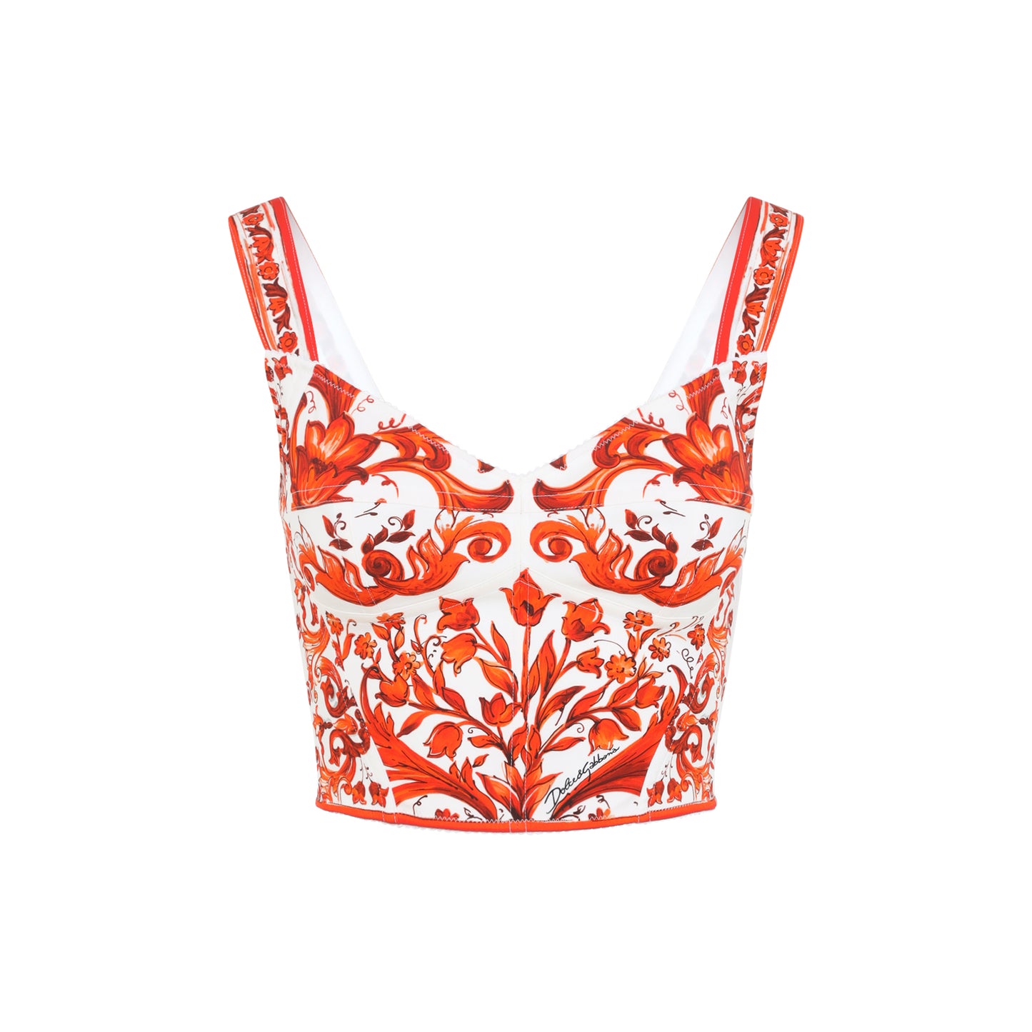 Dolce & Gabbana Charmeuse Maiolica Top Women DOLCE & GABBANA