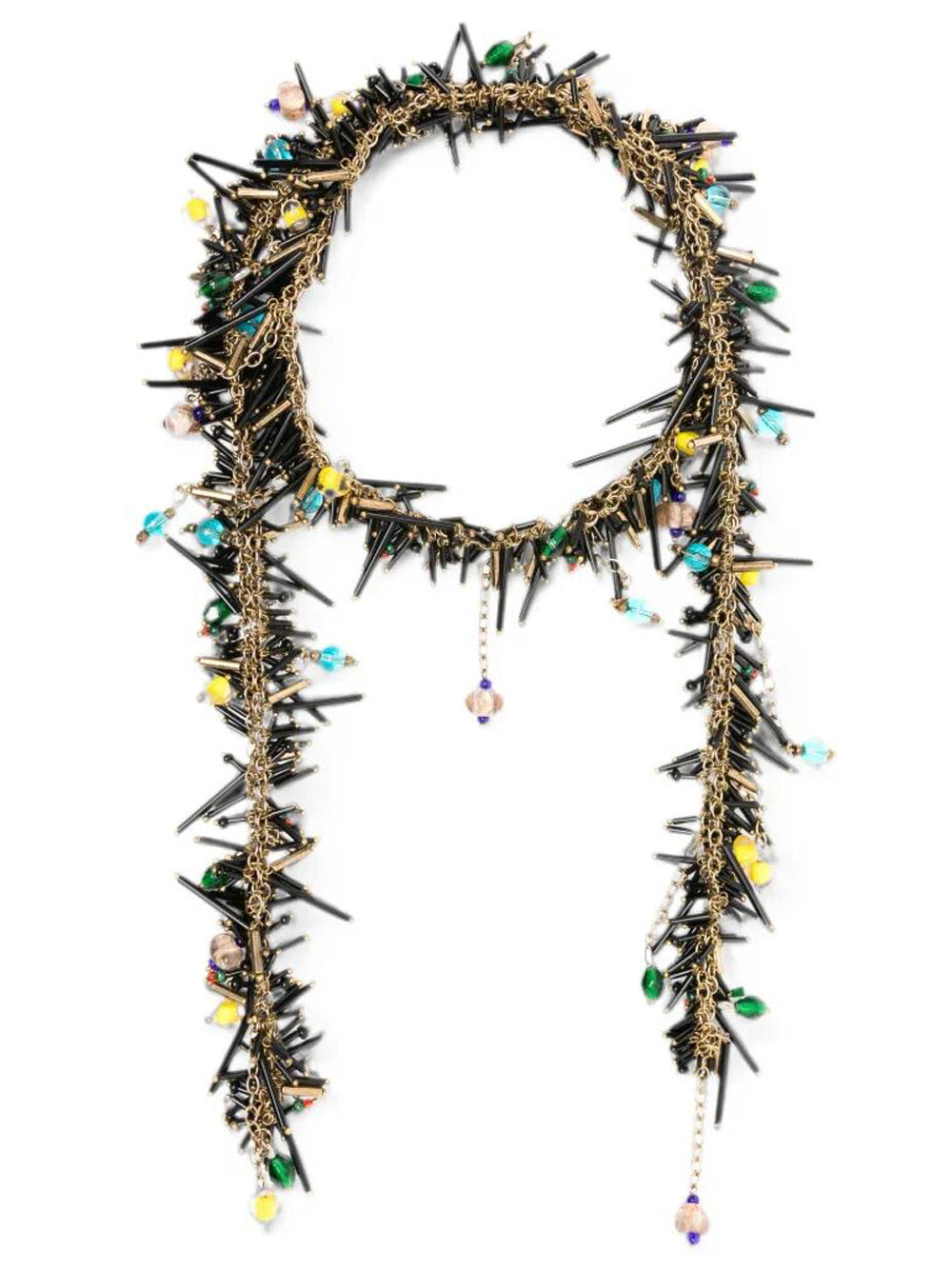 Dries Van Noten Women Handmade Bead Embroidery Scarf Necklace With Glass Beads DRIES VAN NOTEN
