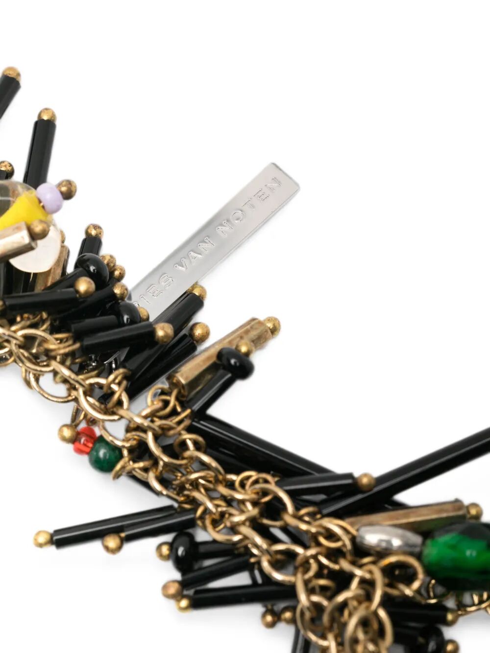 Dries Van Noten Women Handmade Bead Embroidery Scarf Necklace With Glass Beads DRIES VAN NOTEN