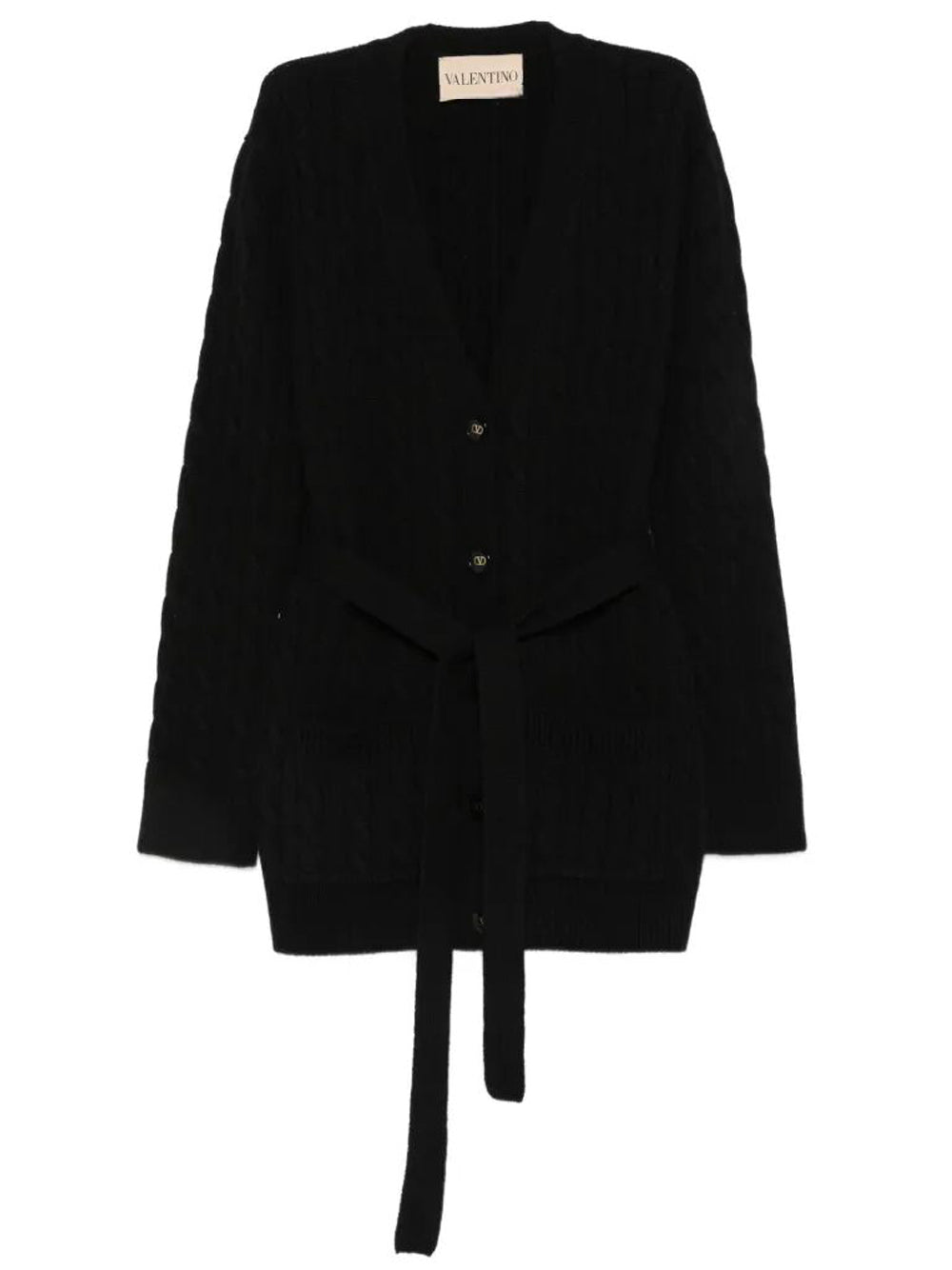 Valentino Garavani Women Cable-Knit Belted Cashmere Cardigan VALENTINO GARAVANI