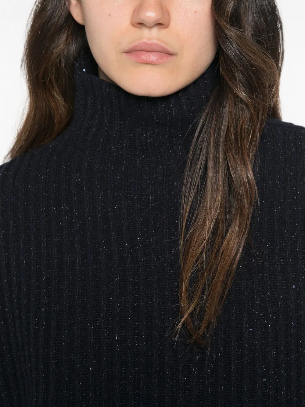 Brunello Cucinelli Women Sequin-Embellished Ribbed Cashmere Turtleneck BRUNELLO CUCINELLI