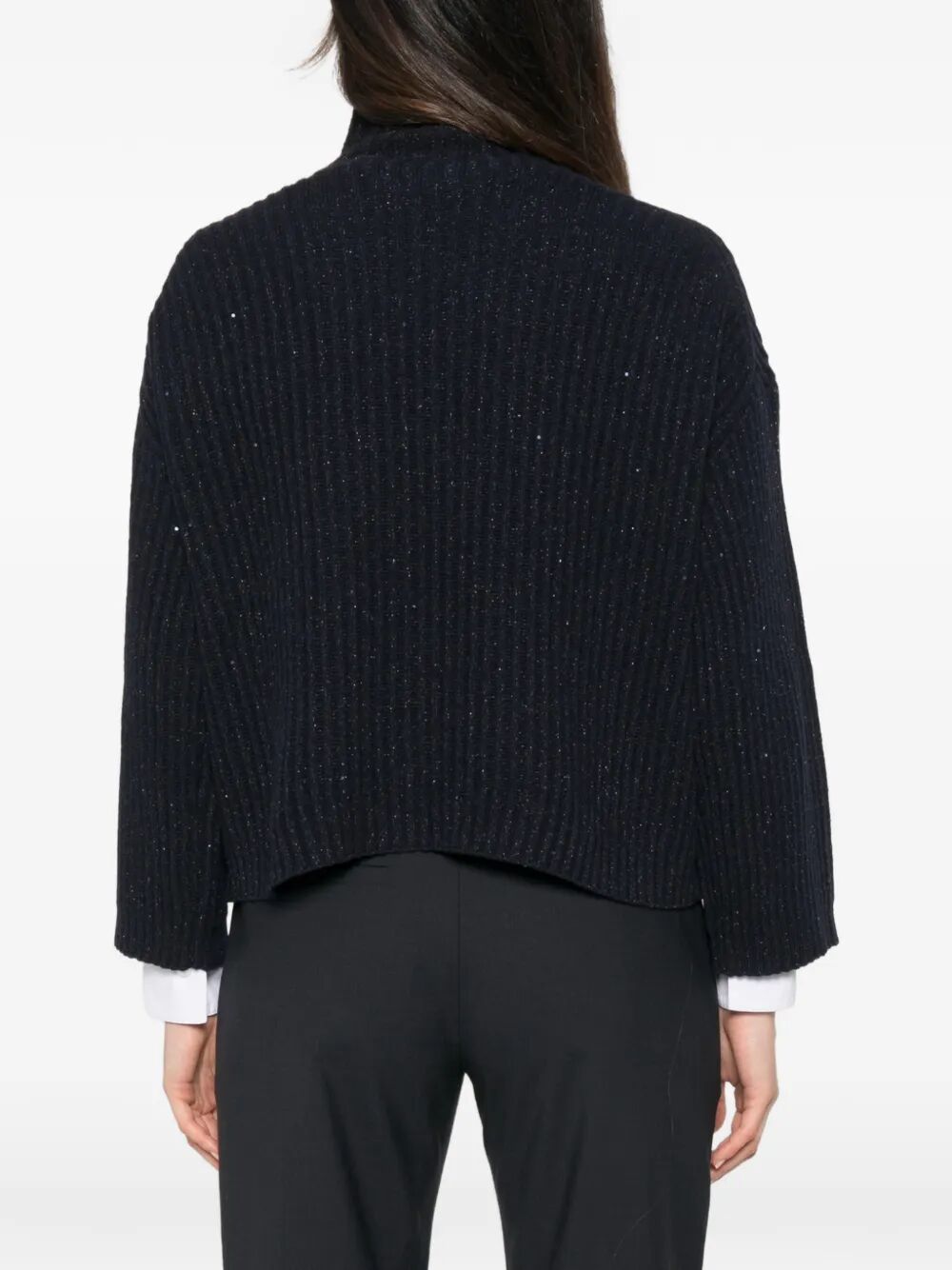 Brunello Cucinelli Women Sequin-Embellished Ribbed Cashmere Turtleneck BRUNELLO CUCINELLI