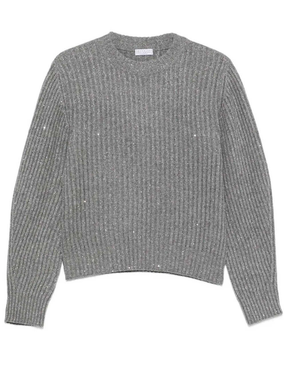 Brunello Cucinelli Women Sparkling & Dazzling Cashmere And Wool Ribbed Sweater BRUNELLO CUCINELLI