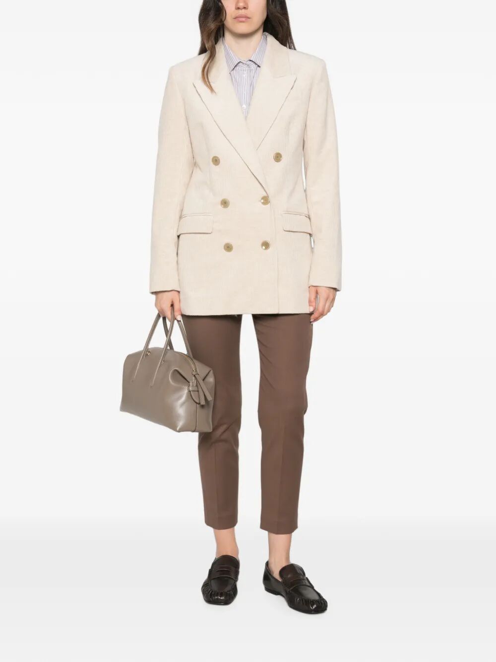 Brunello Cucinelli Women Tapered Leg Cotton Trousers BRUNELLO CUCINELLI