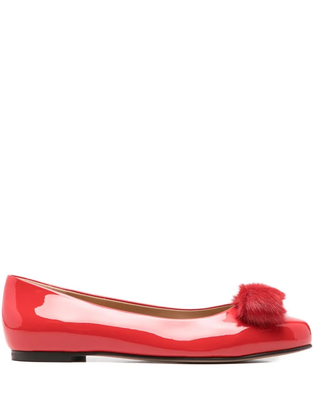 Ferragamo Women Varina Fur Patent Leather Ballet Flats Ballet Flats FERRAGAMO