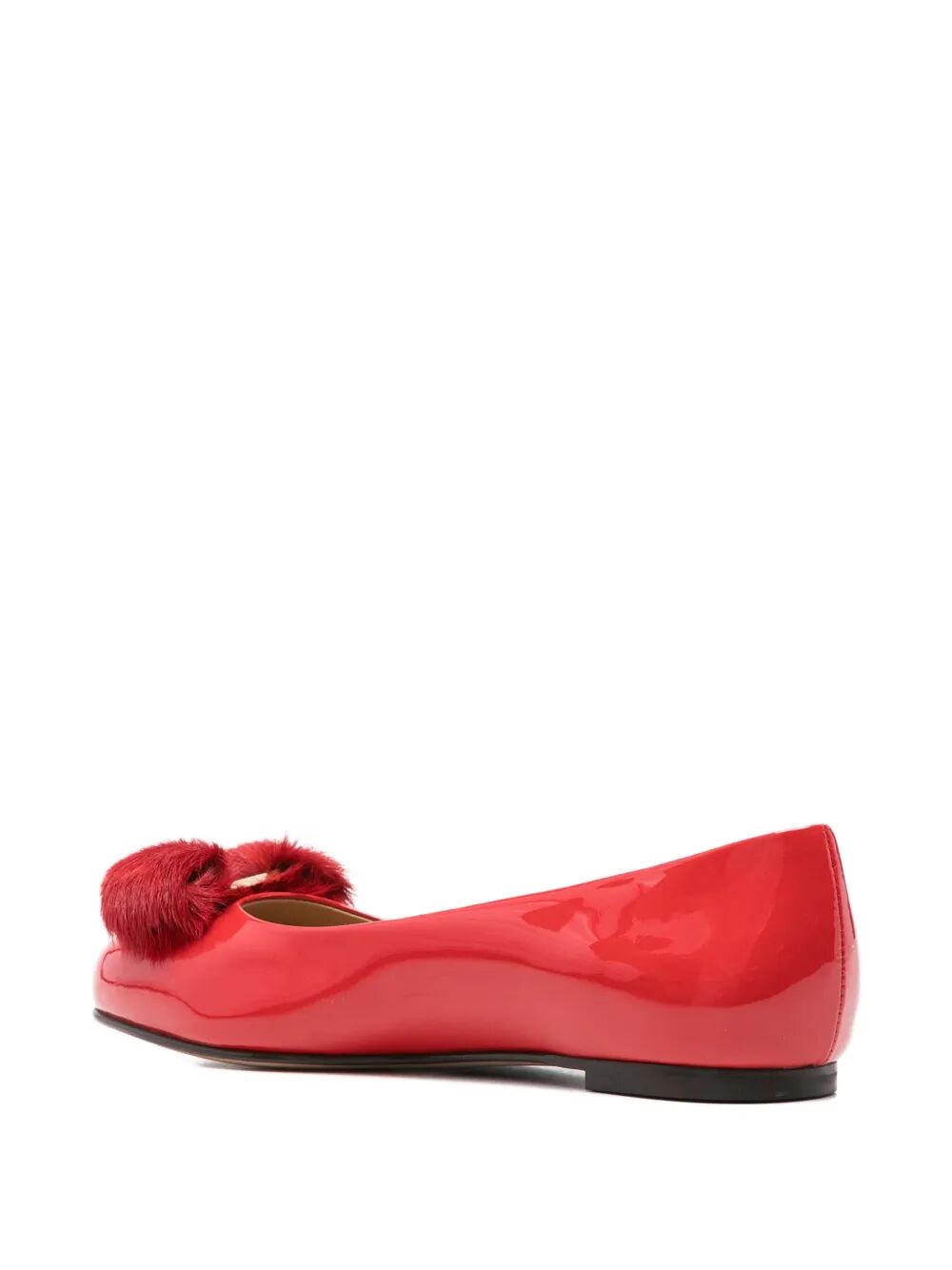 Ferragamo Women Varina Fur Patent Leather Ballet Flats Ballet Flats FERRAGAMO