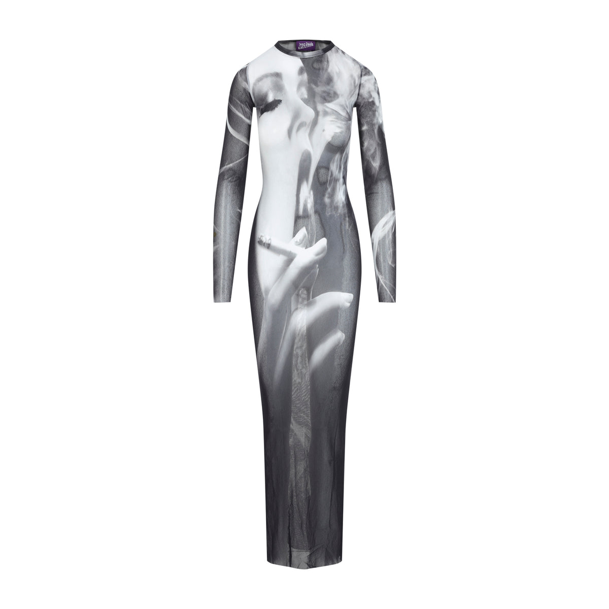 Jean Paul Gaultier Printed Smoking Woman Mesh Long Dress Women JEAN PAUL GAULTIER