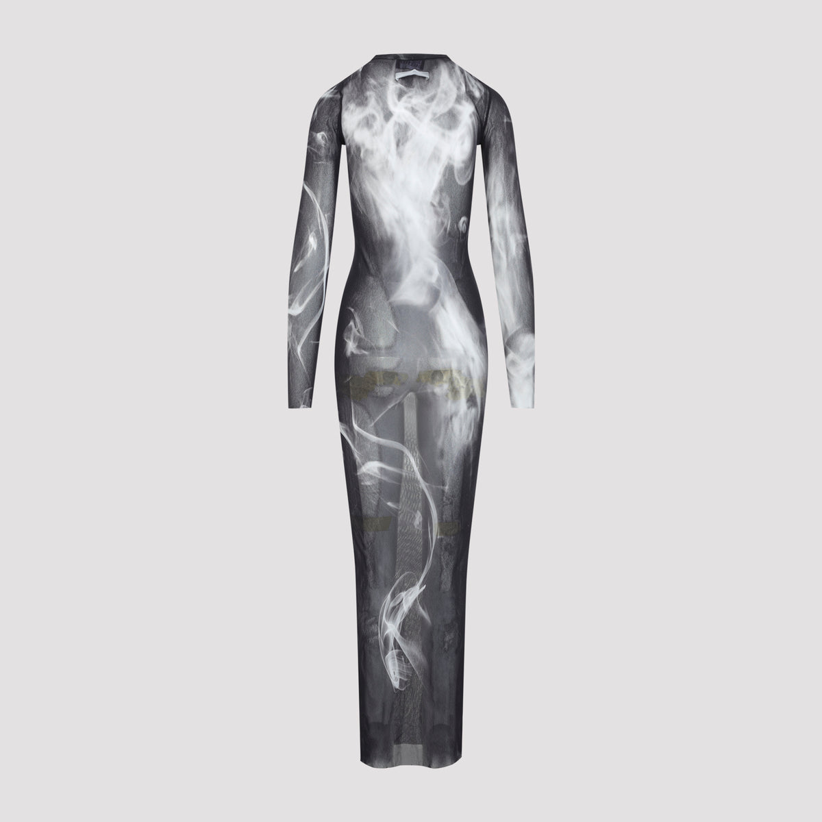 Jean Paul Gaultier Printed Smoking Woman Mesh Long Dress Women JEAN PAUL GAULTIER