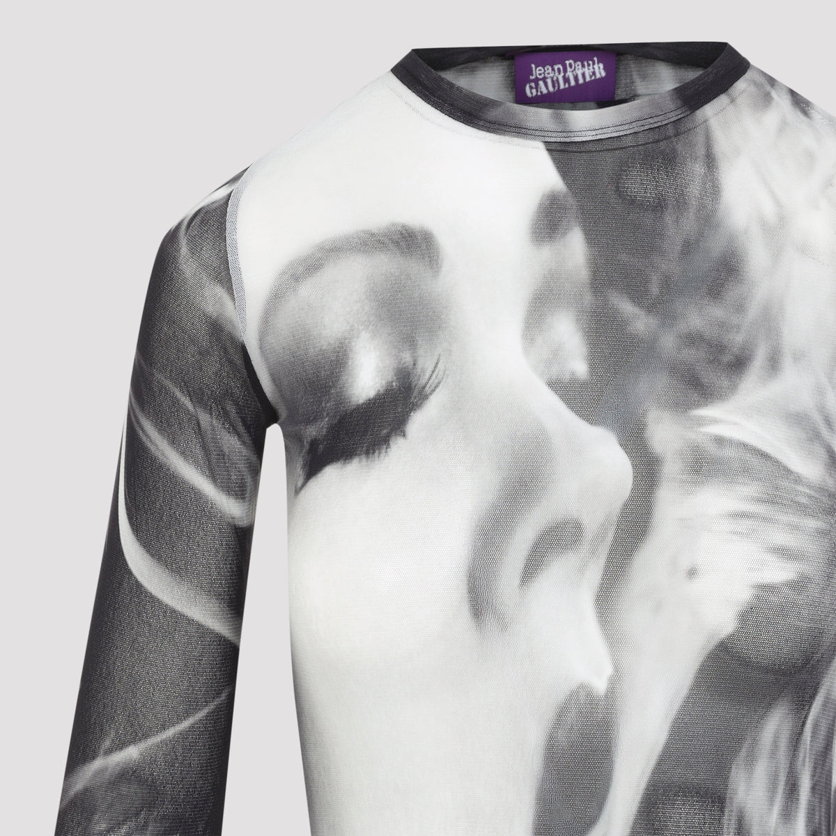 Jean Paul Gaultier Printed Smoking Woman Mesh Long Dress Women JEAN PAUL GAULTIER