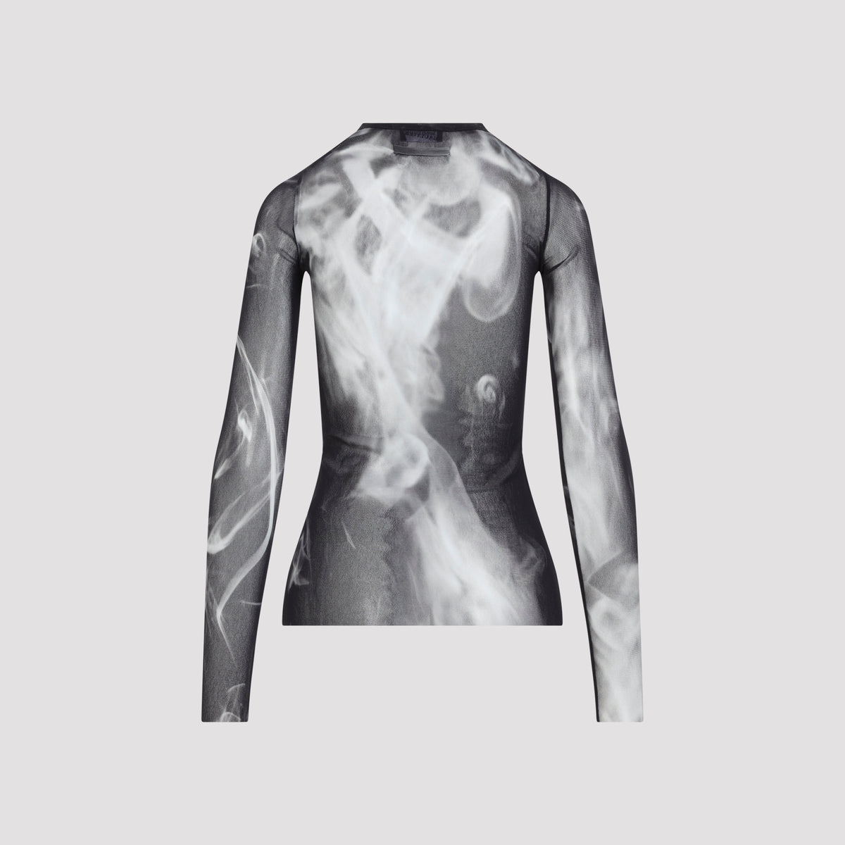 Jean Paul Gaultier Printed Smoking Woman Mesh Long Sleeves Top Women JEAN PAUL GAULTIER