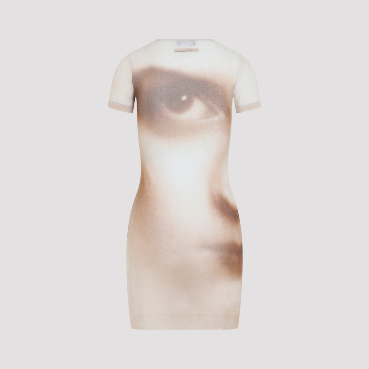 Jean Paul Gaultier Printed Face Mesh Short Dress Women JEAN PAUL GAULTIER