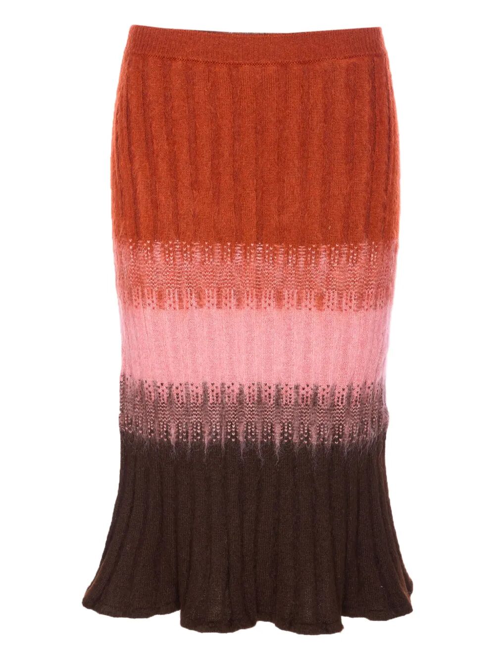 Fendi Women Gradient Mohair And Wool High-Waisted Midi Skirt FENDI