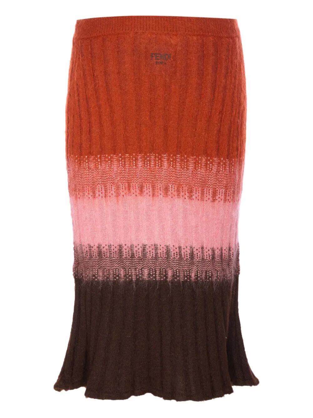 Fendi Women Gradient Mohair And Wool High-Waisted Midi Skirt FENDI