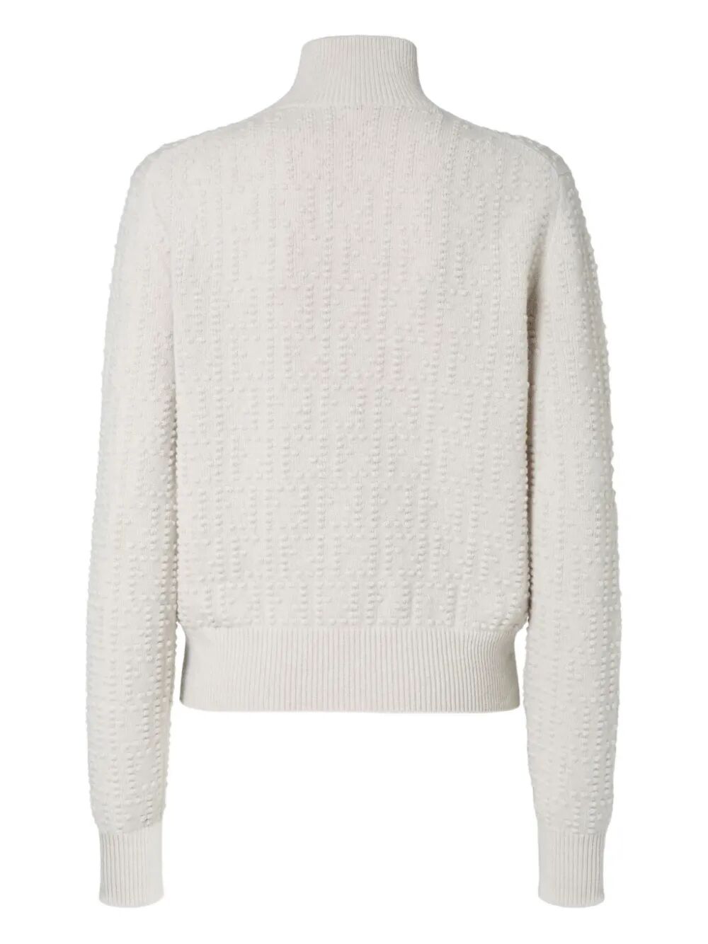 Fendi Women High-Neck Wool And Cashmere Jumper With Ff Polka Dot Embroidery FENDI
