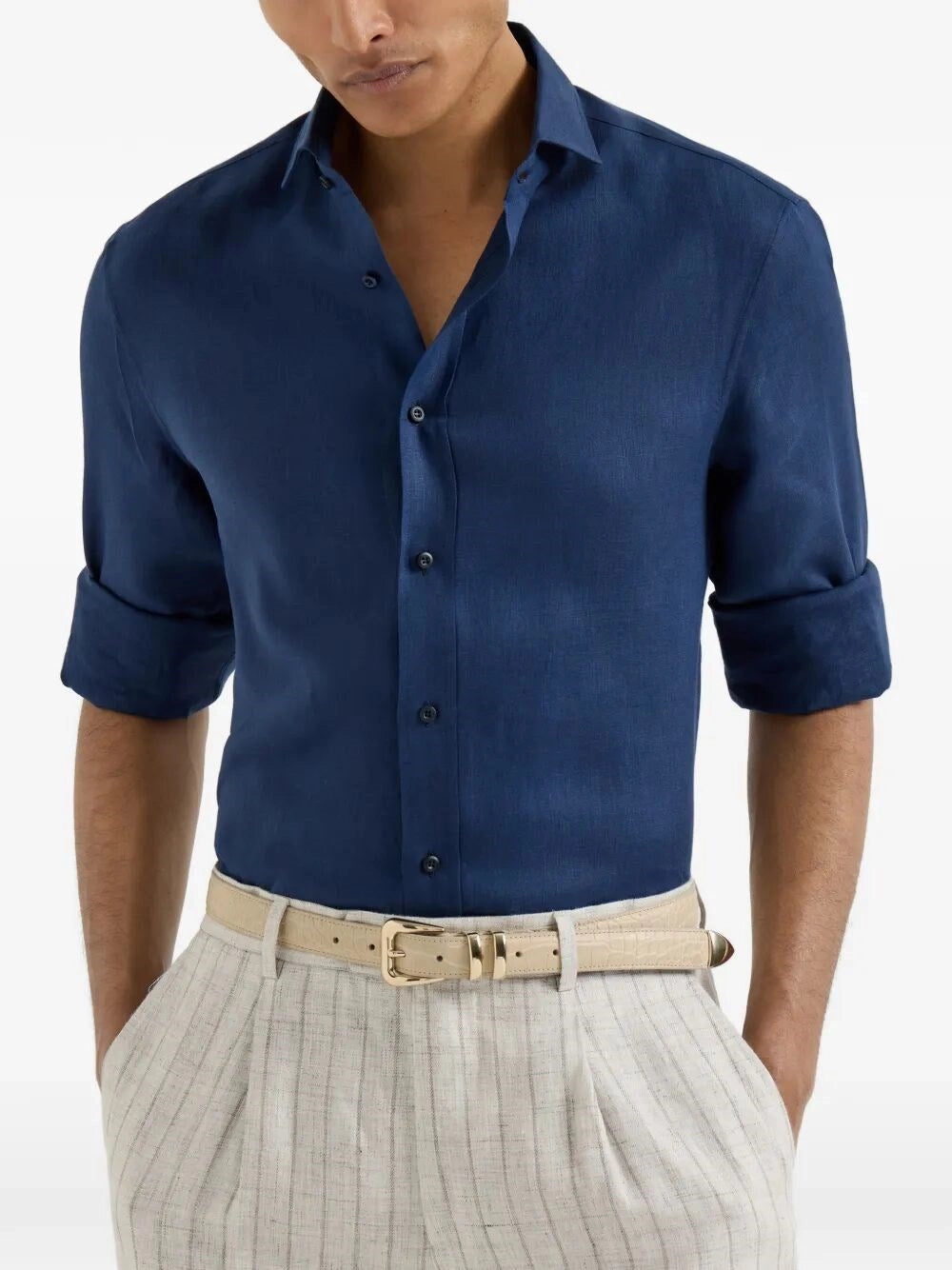 Brunello Cucinelli Men Linen Shirt BRUNELLO CUCINELLI