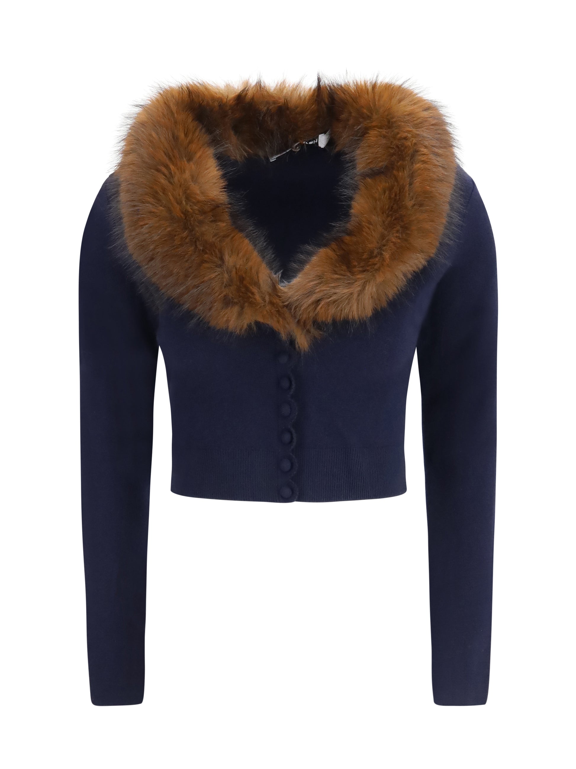 Self-Portrait Women Knit And Faux Fur Cardigan SELF-PORTRAIT