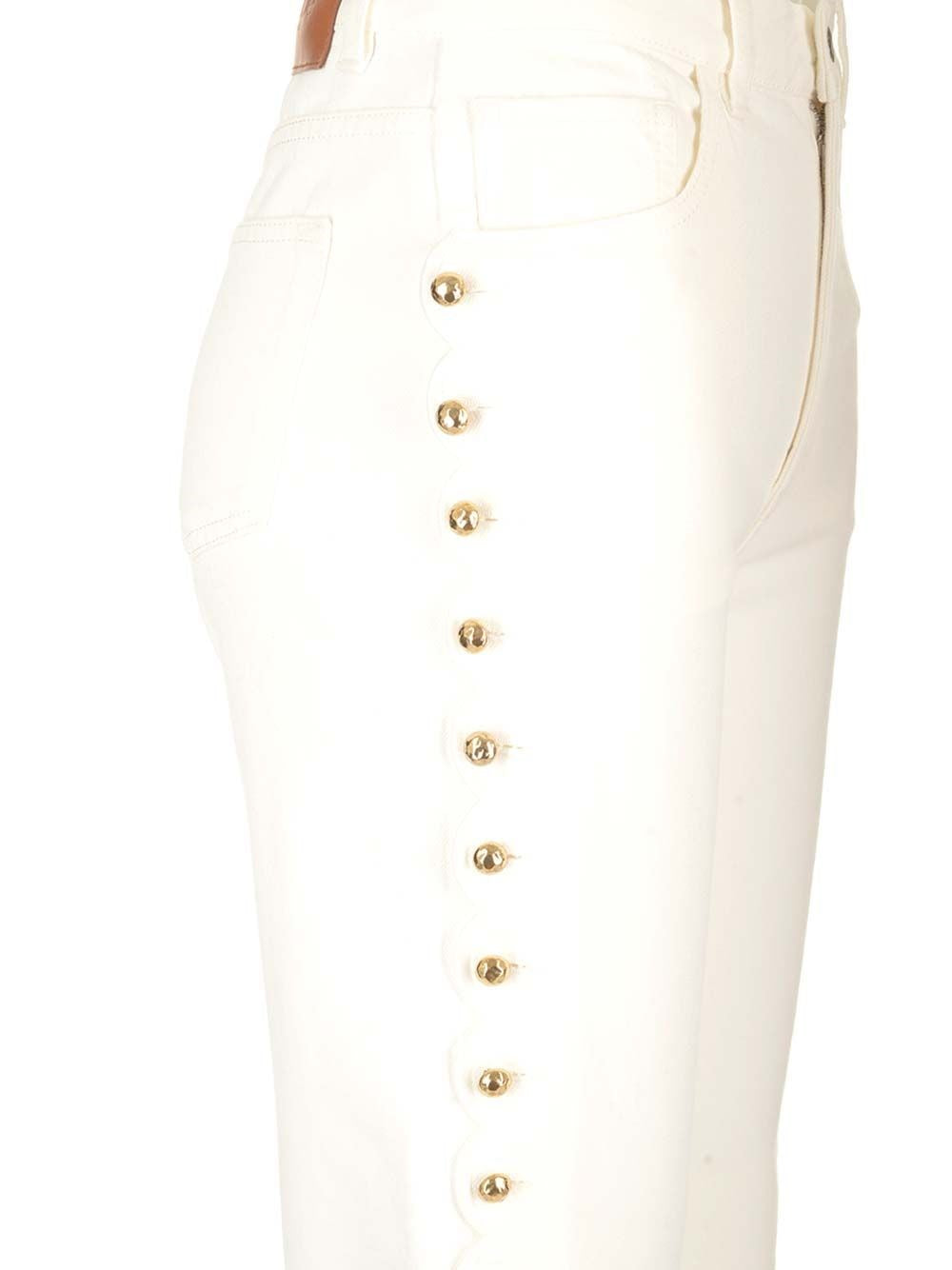 Chloe' Women Cropped Jeans With Embellished Profile CHLOE