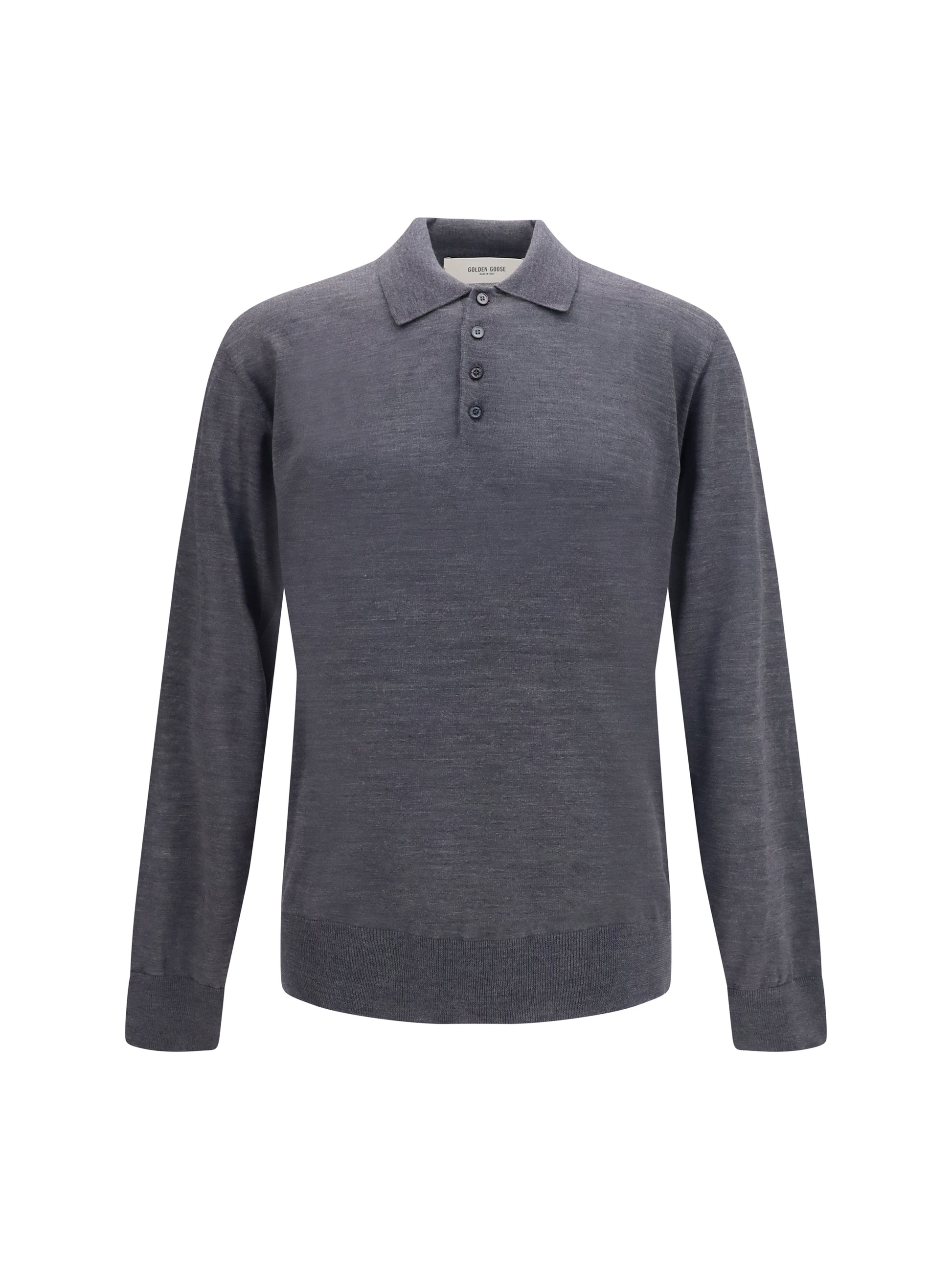 Golden Goose Men Virgin Wool Polo Shirt GOLDEN GOOSE