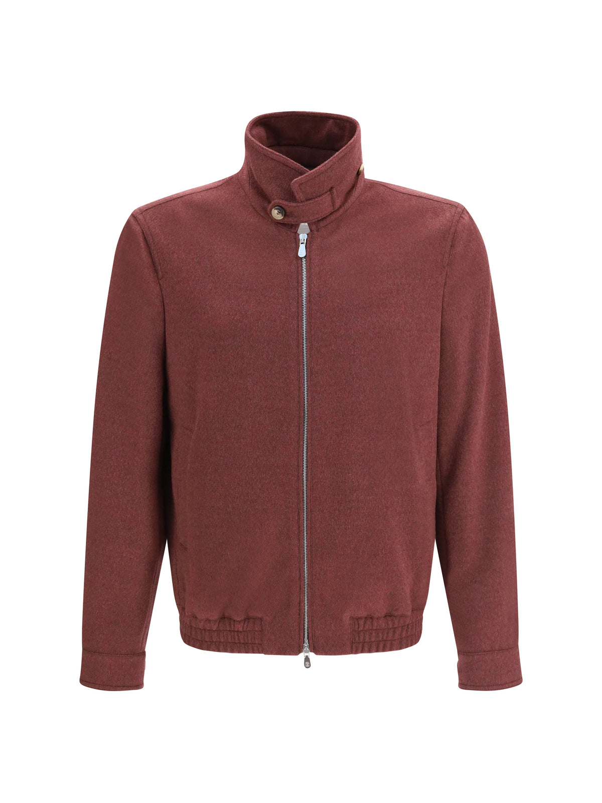 Brunello Cucinelli Men Wool Zip Jacket With High Collar BRUNELLO CUCINELLI