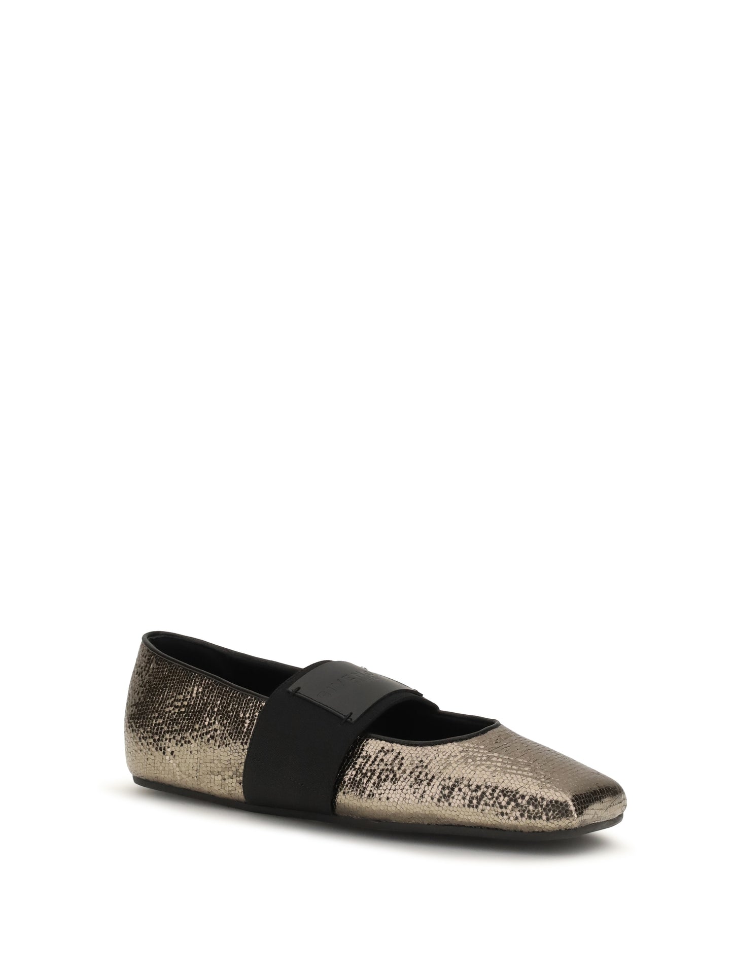 Givenchy Women Sliced Square Ballerinas In Textured Leather GIVENCHY