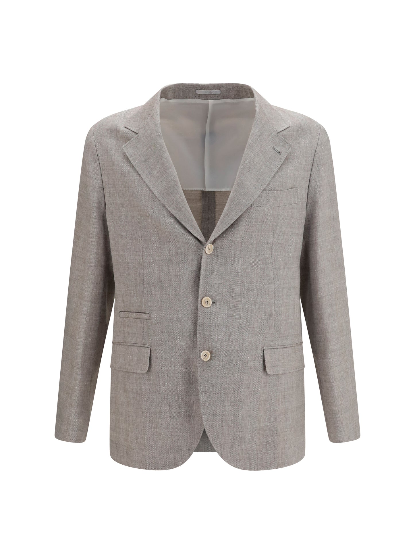Brunello Cucinelli Men Deconstructed Linen And Wool Chevron Jacket BRUNELLO CUCINELLI