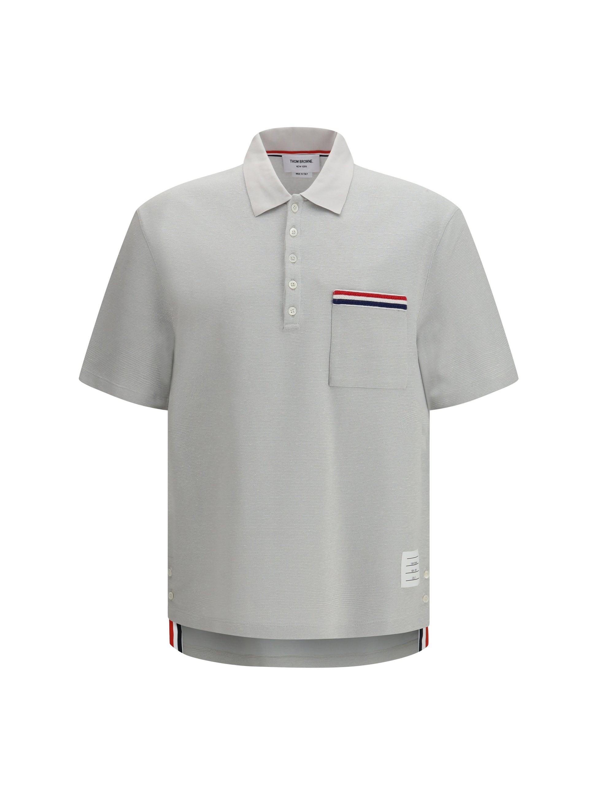Thom Browne Men Short-Sleeve Polo With Chest Pocket THOM BROWNE