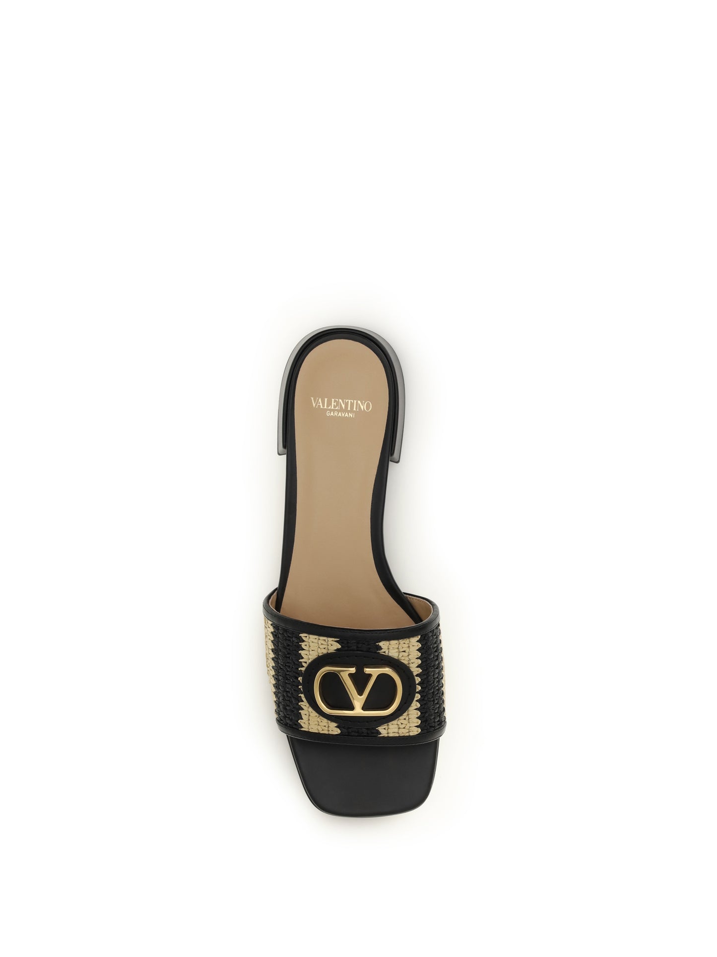 Valentino Garavani Women Vlogo Signature Raffia Slide Sandals VALENTINO GARAVANI