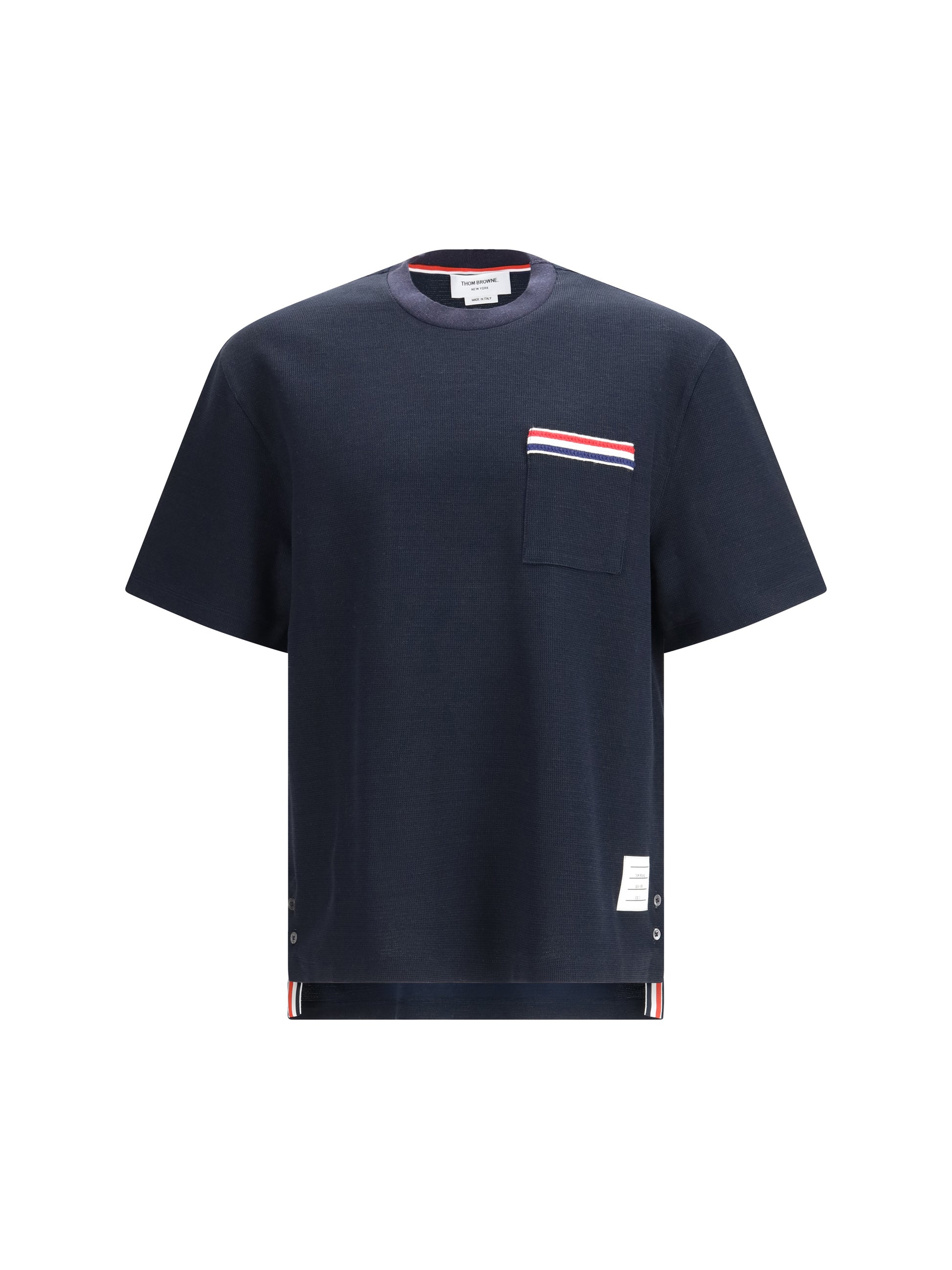 Thom Browne Men Short-Sleeve Cotton-Linen T-Shirt THOM BROWNE