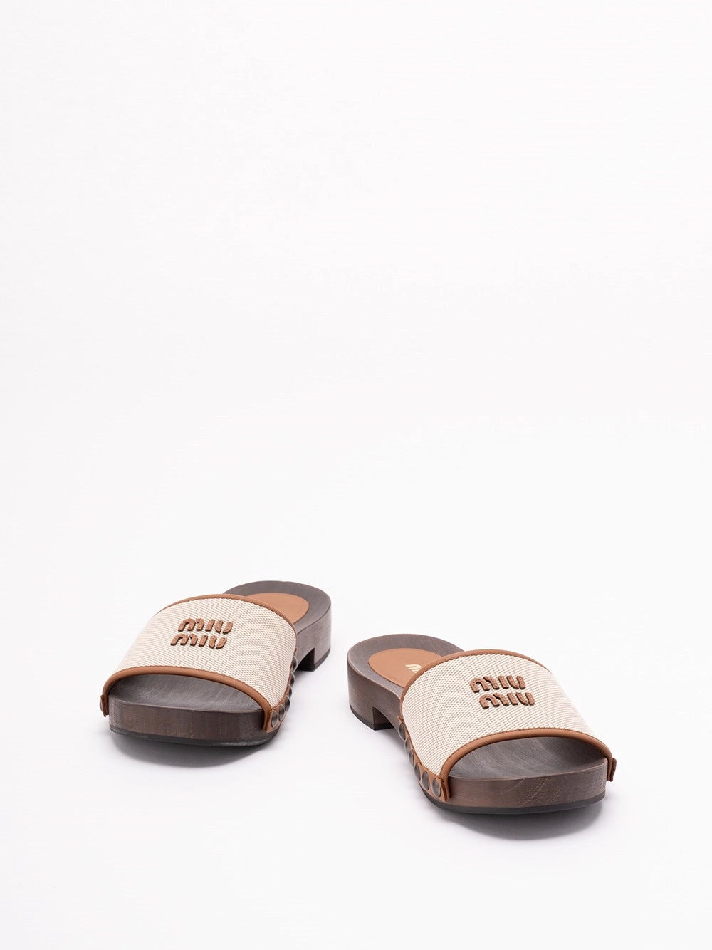 Miu Miu Women Canvas And Leather Clogs MIU MIU