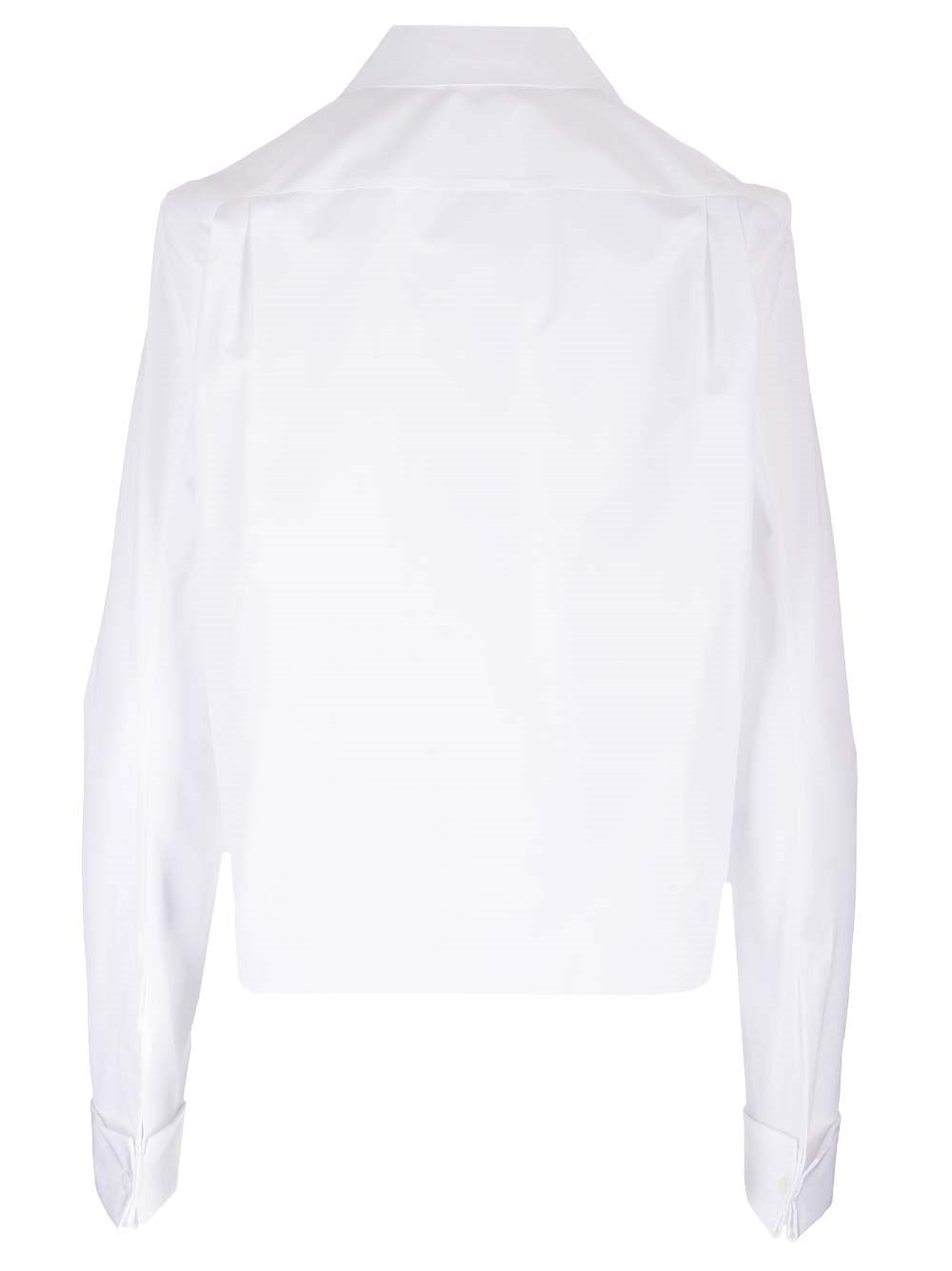 Loewe Women White Pleated Cotton Shirt