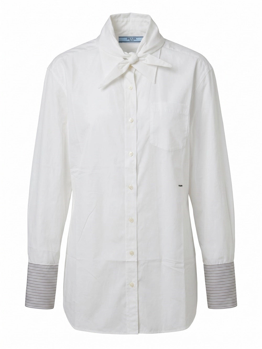 Prada Women Shirt With Striped Cuff Detail