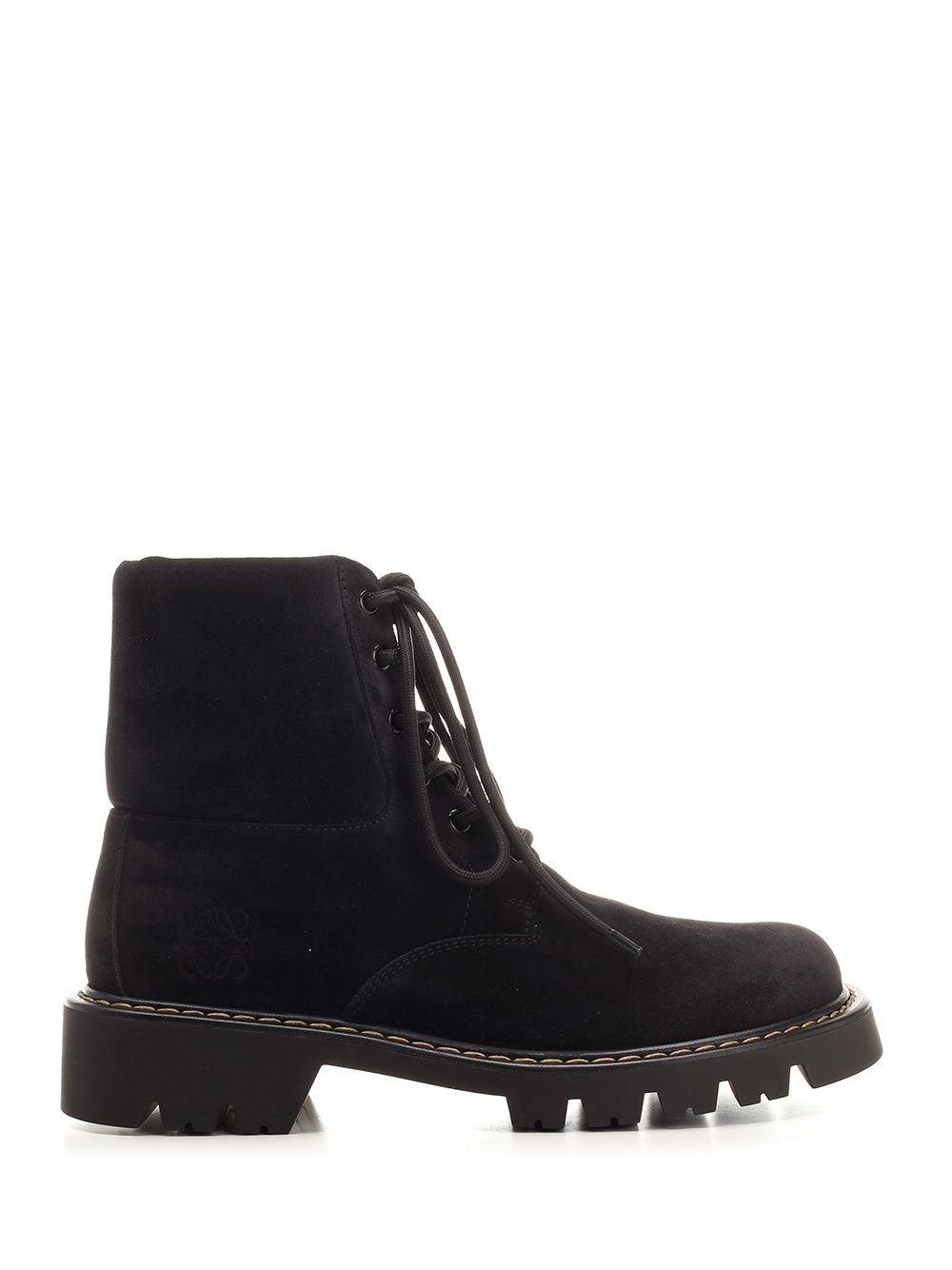 Loewe Men Sierra Combat Ankle Boot In Suede LOEWE