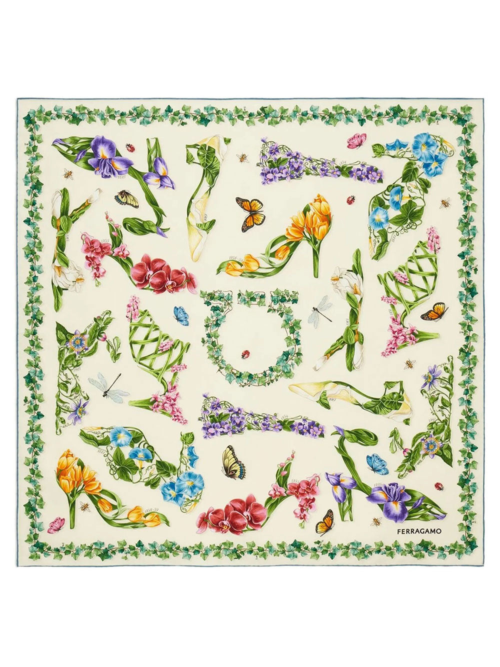 Ferragamo Women Eden Shoes Print Silk Scarf FERRAGAMO