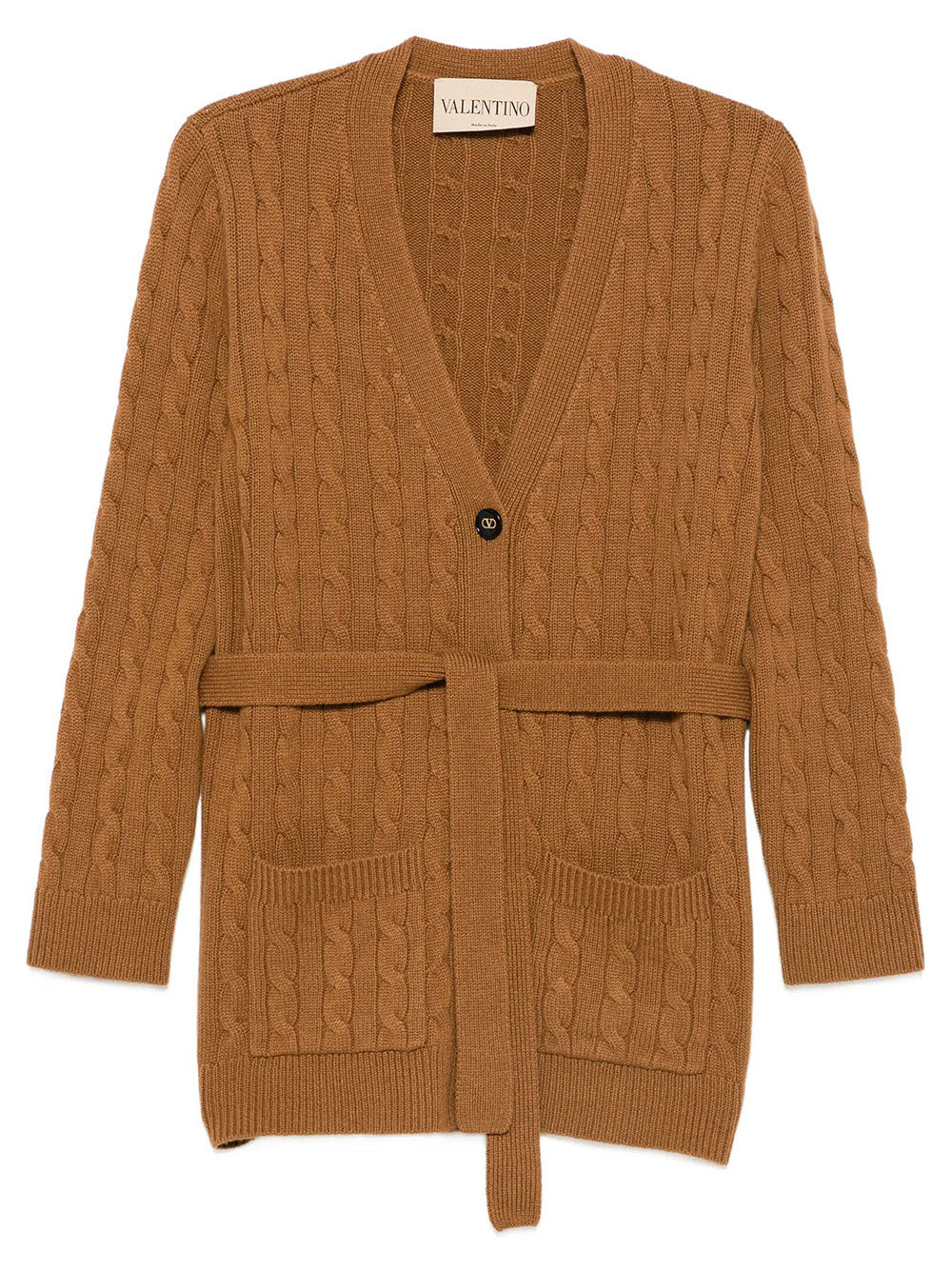 Valentino Garavani Women Cable-Knit Belted Cashmere Cardigan VALENTINO GARAVANI