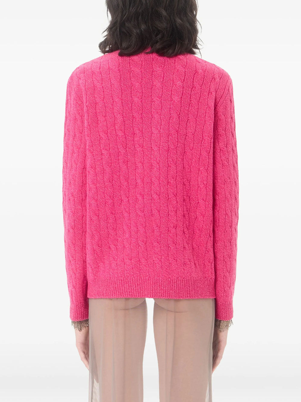 Valentino Garavani Women Wool Mouliné Cable-Knit Sweater VALENTINO GARAVANI