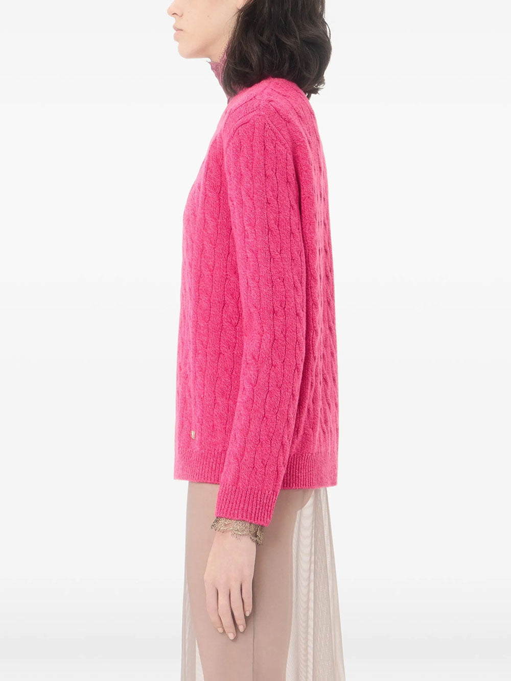 Valentino Garavani Women Wool Mouliné Cable-Knit Sweater VALENTINO GARAVANI